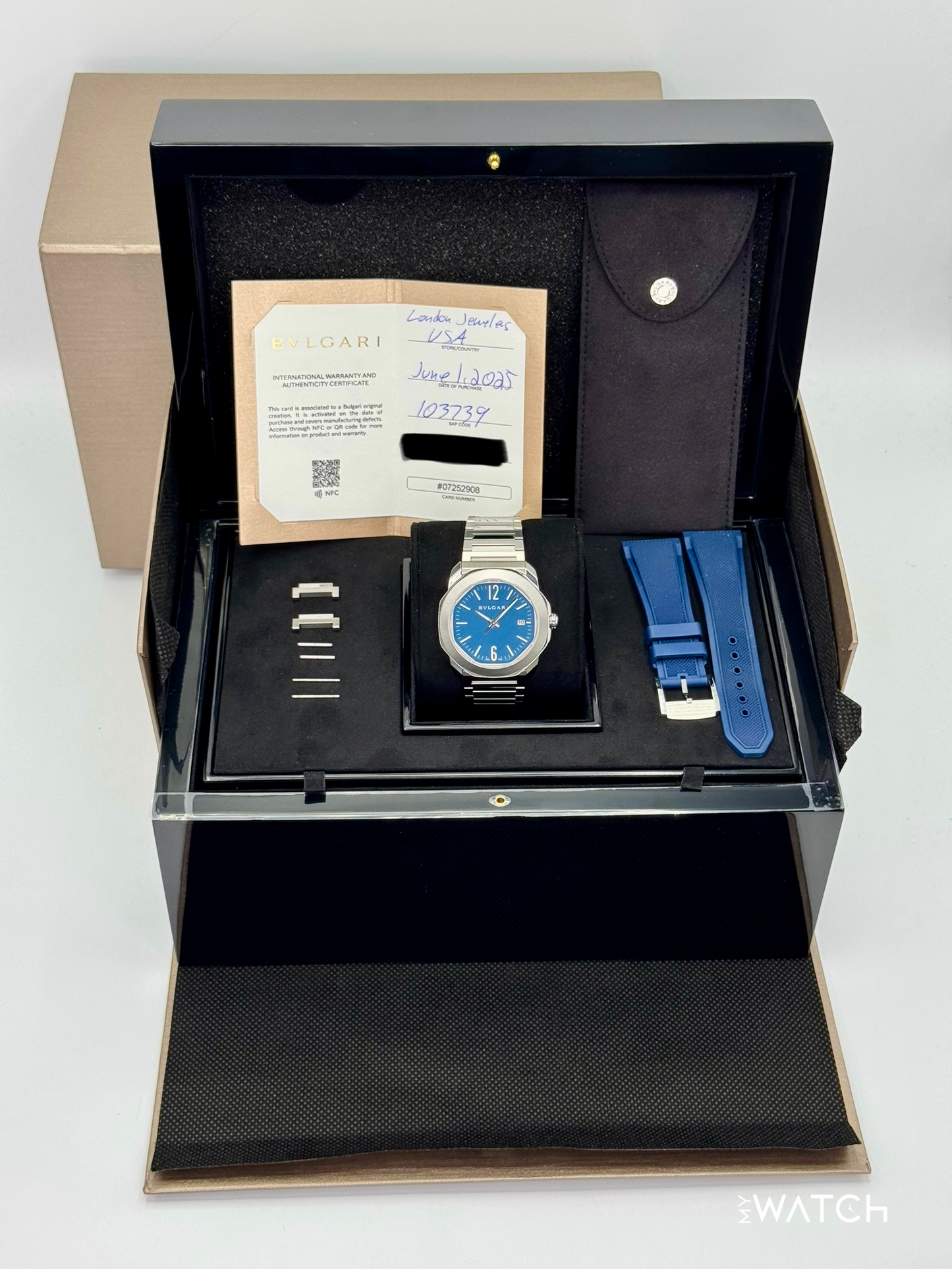 2025 Bvlgari Octo Roma 41mm 103739 Stainless Steel Blue Dial - MyWatchLLC