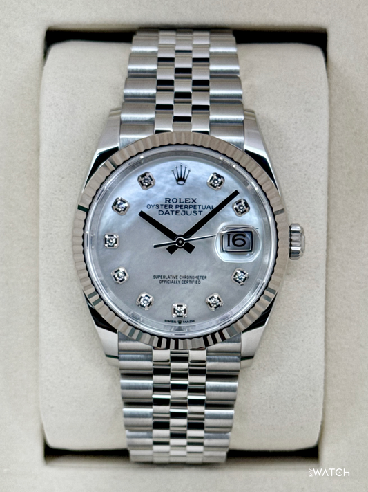 NEW 2026 Rolex Datejust 36mm 126234 Stainless Steel MOP Diamond Dial (STICKERED) - MyWatchLLC