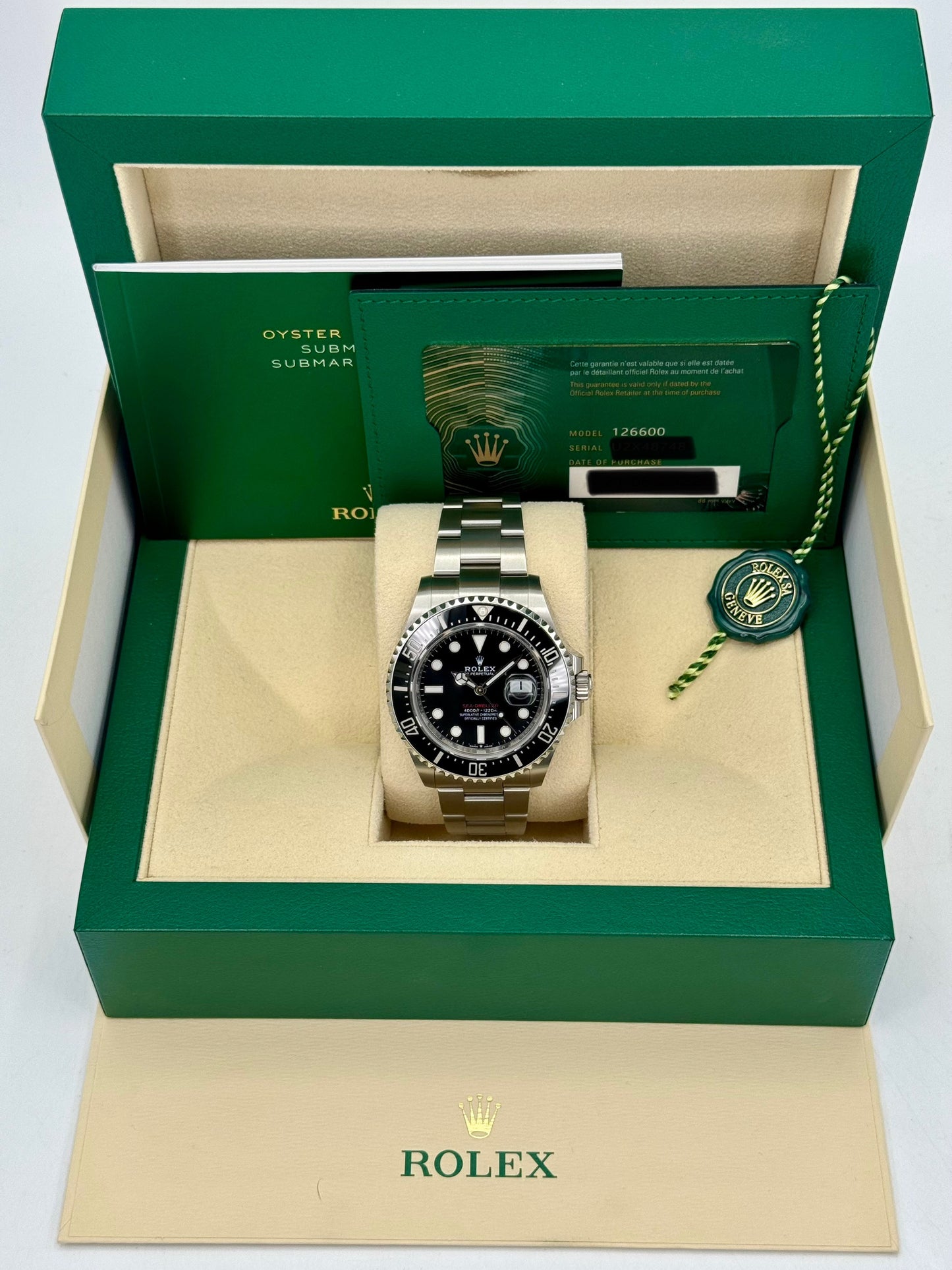 2022 Rolex Sea-Dweller 43mm 126600 Stainless Steel Black Dial