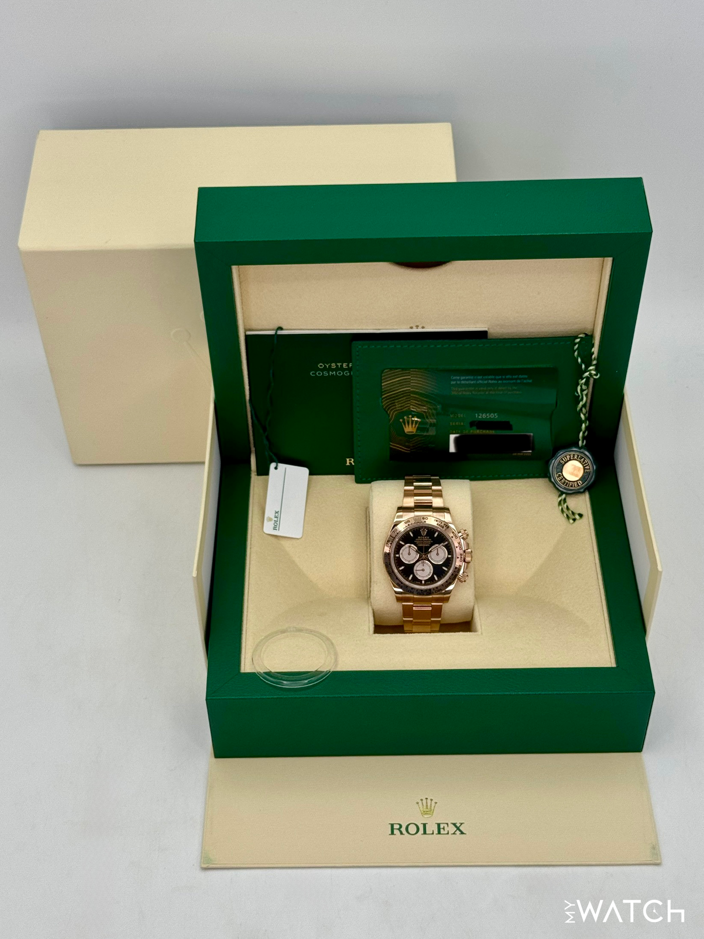 2025 Rolex Daytona 40mm 126505 Rose Gold Black Dial