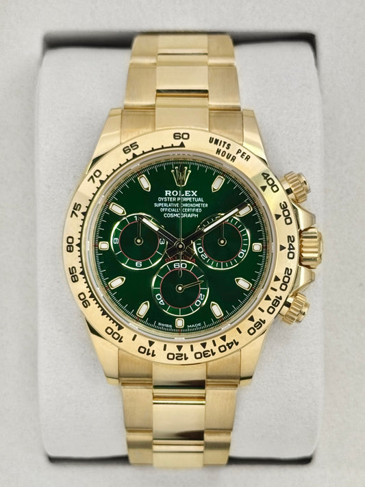 NEW OLD STOCK 2022 Rolex Daytona John Mayer 40mm 116508 Yellow Gold Green Dial