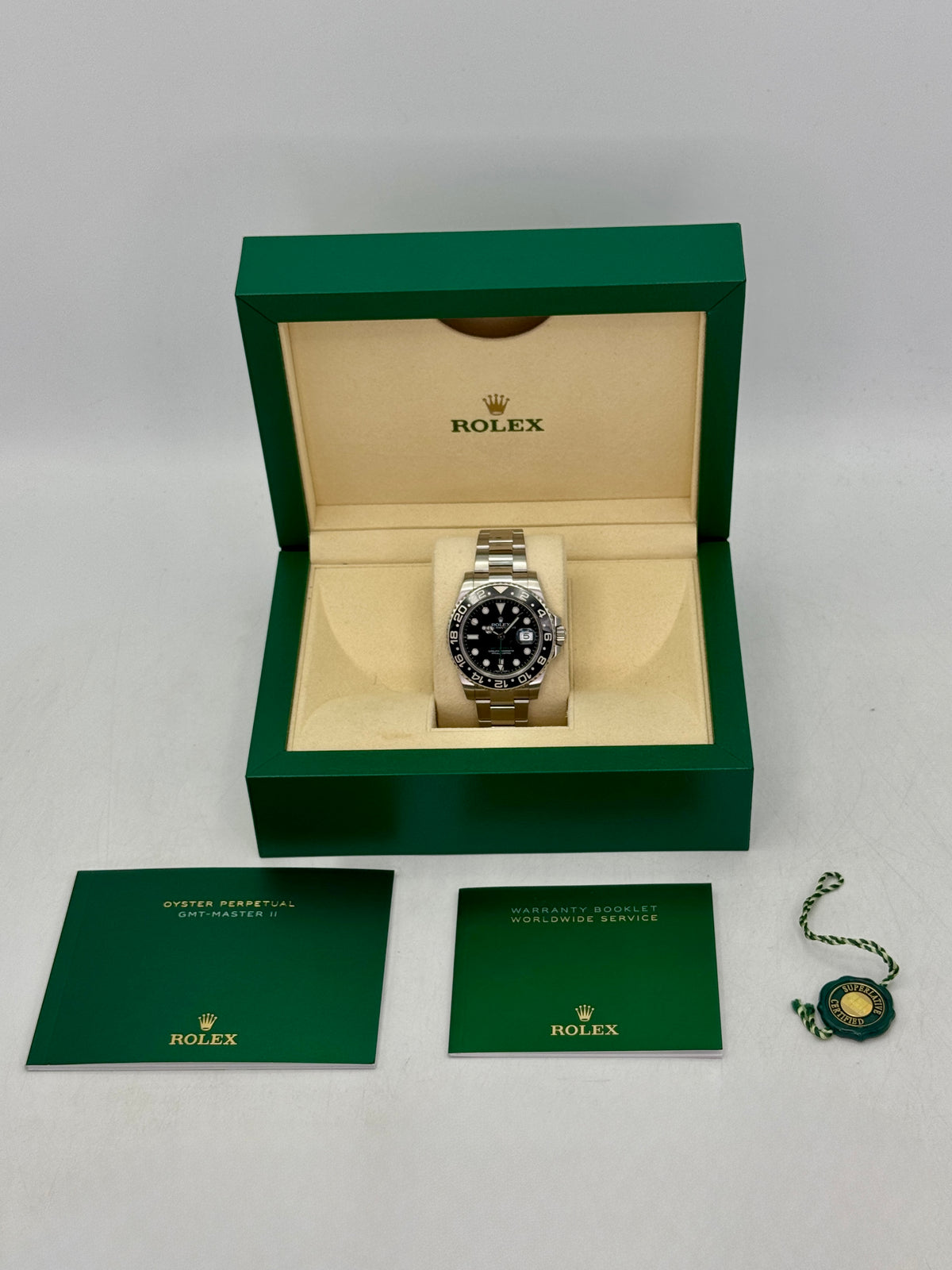2016 est. Rolex GMT-Master II 40mm 116710LN Stainless Steel Black Dial