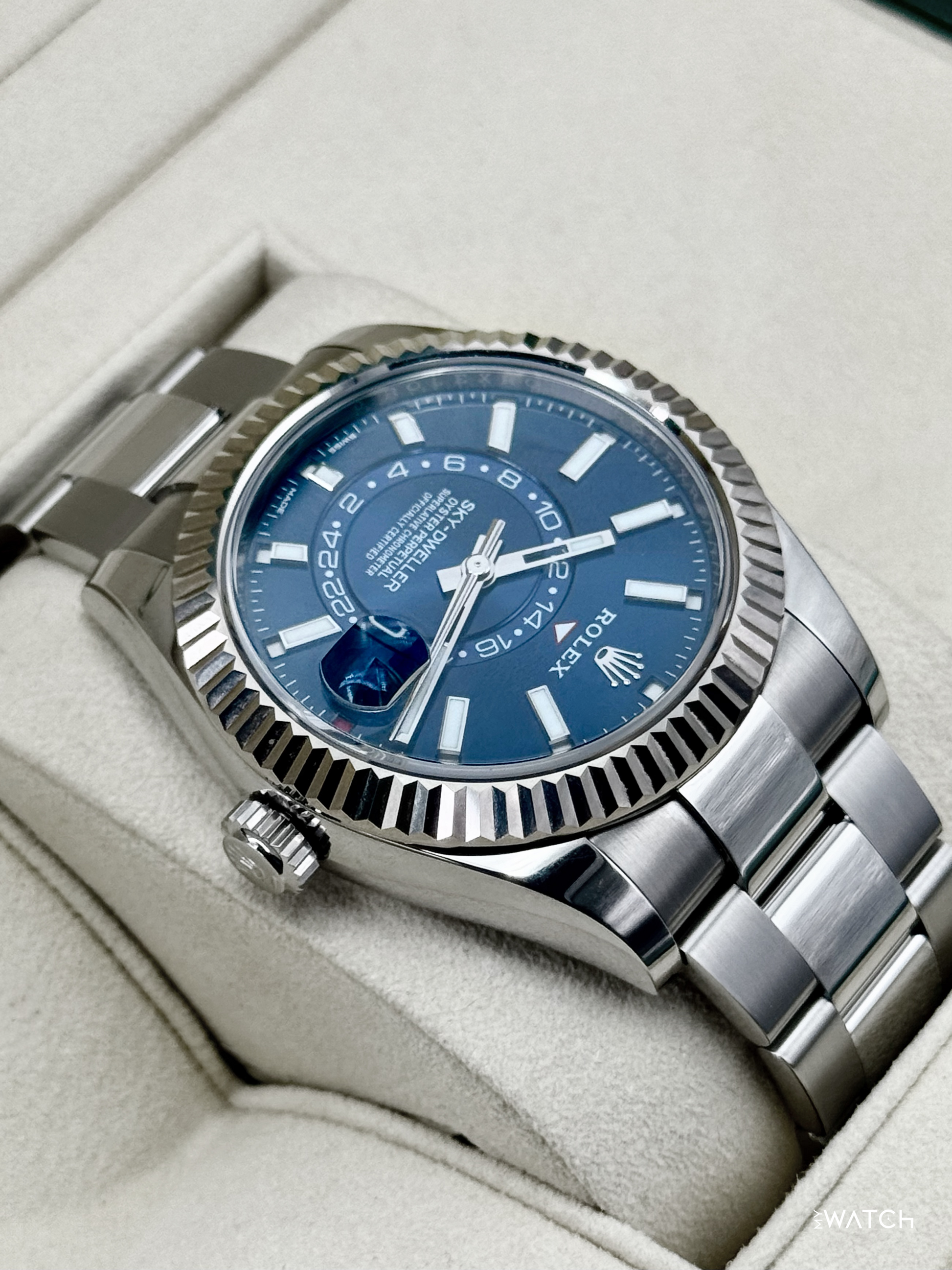 2017 Rolex Sky-Dweller 42mm 326934 Stainless Steel Oyster Blue Dial - MyWatchLLC