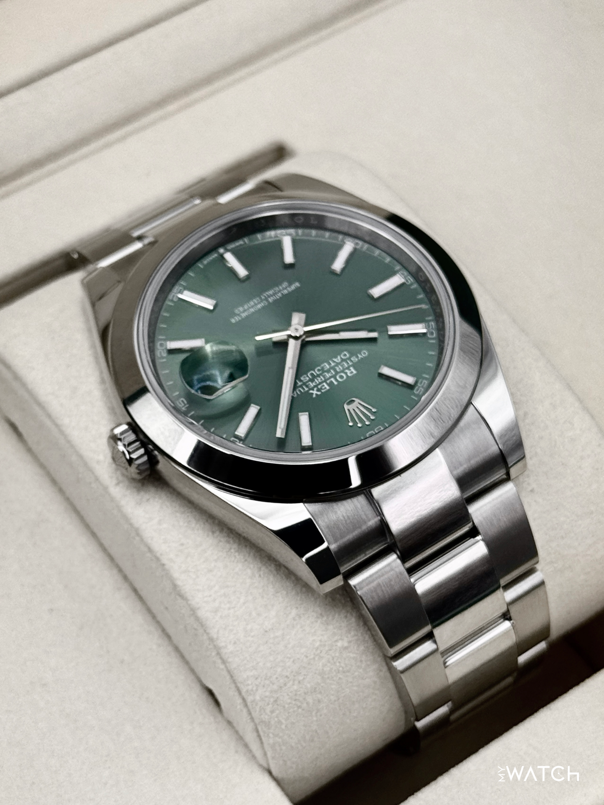 NEW 2026 Rolex Datejust 41mm 126300 Stainless Steel Oyster Green Dial - MyWatchLLC