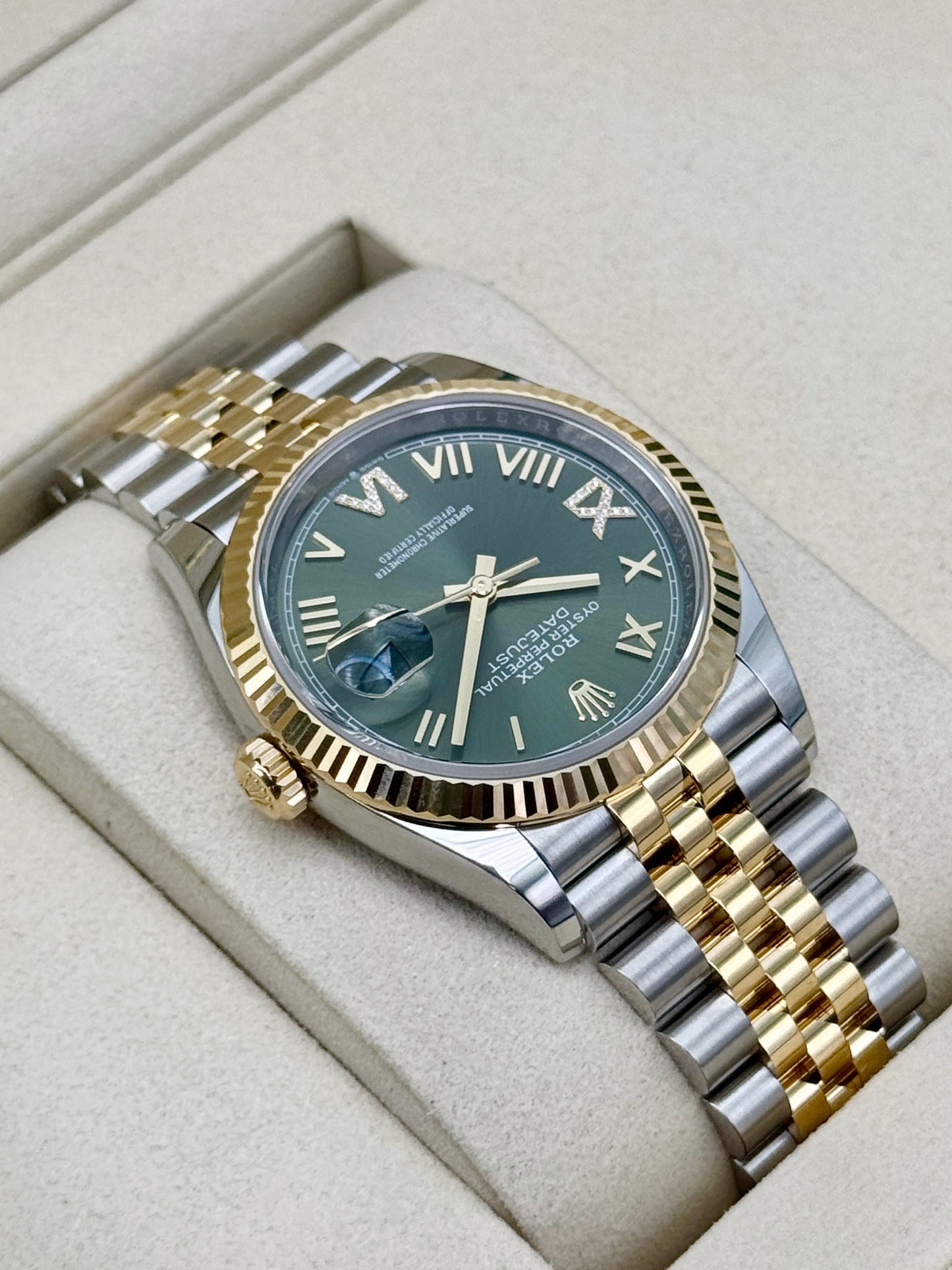 NEW 2026 Rolex Datejust 36mm 126233 Two-Tone Jubilee Green Diamond Dial