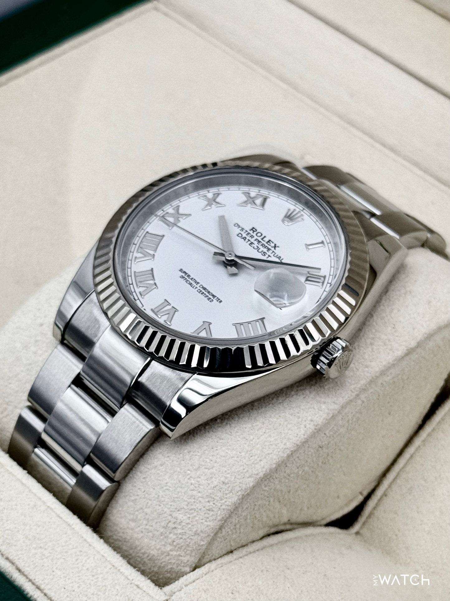 2019 Rolex Datejust 41mm 126334 Stainless Steel Oyster White Roman Numeral Dial - MyWatchLLC