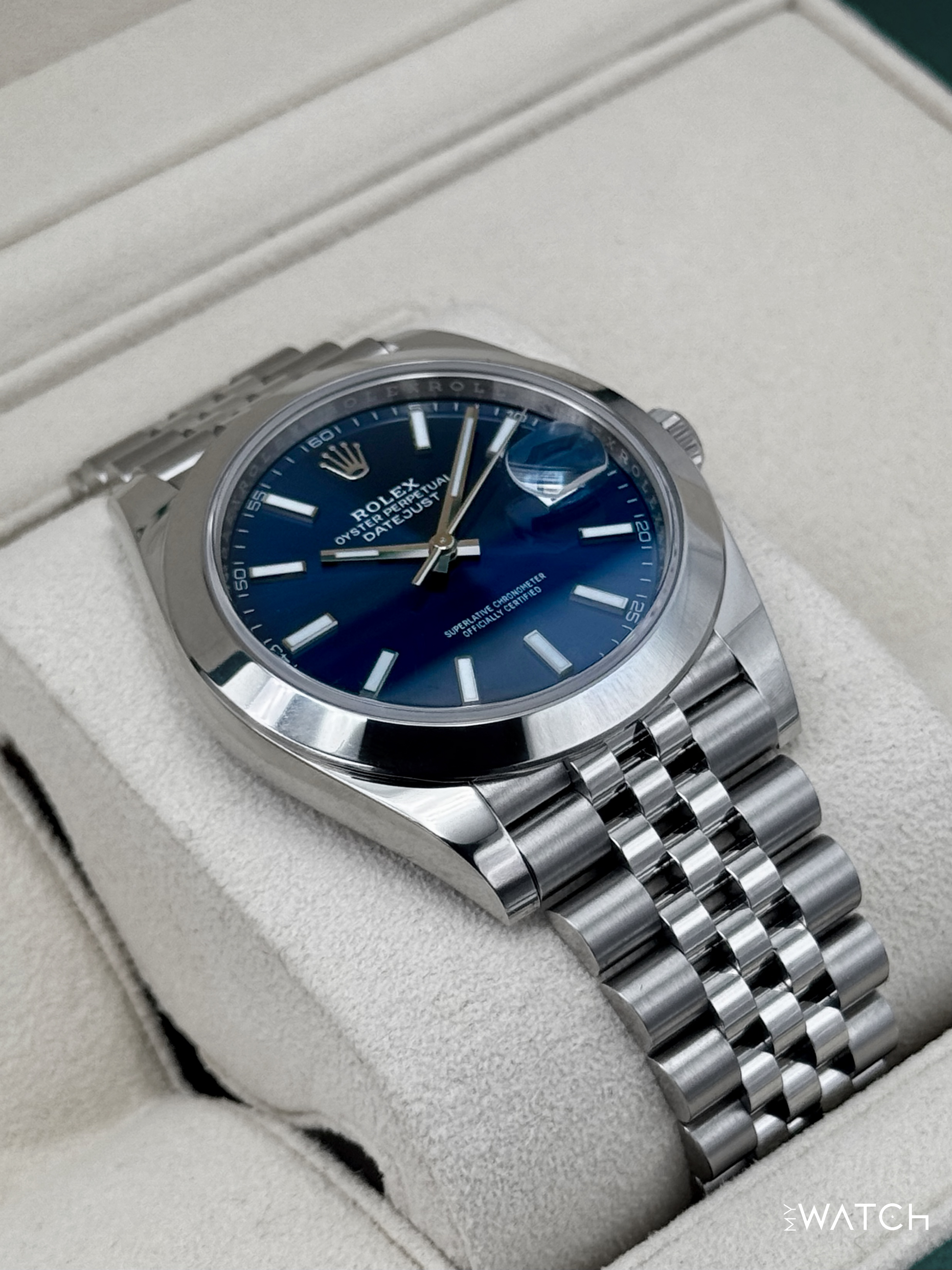 NEW 2023 Rolex Datejust 41mm 126300 Stainless Steel Jubilee Blue Dial - MyWatchLLC