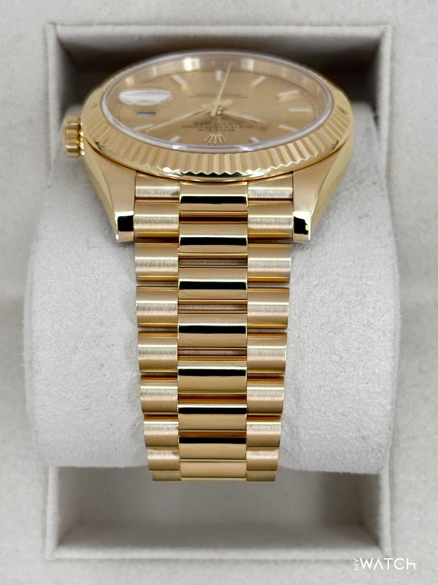 2020 Rolex Day-Date 40mm 228238 Champagne Stick Dial - MyWatchLLC