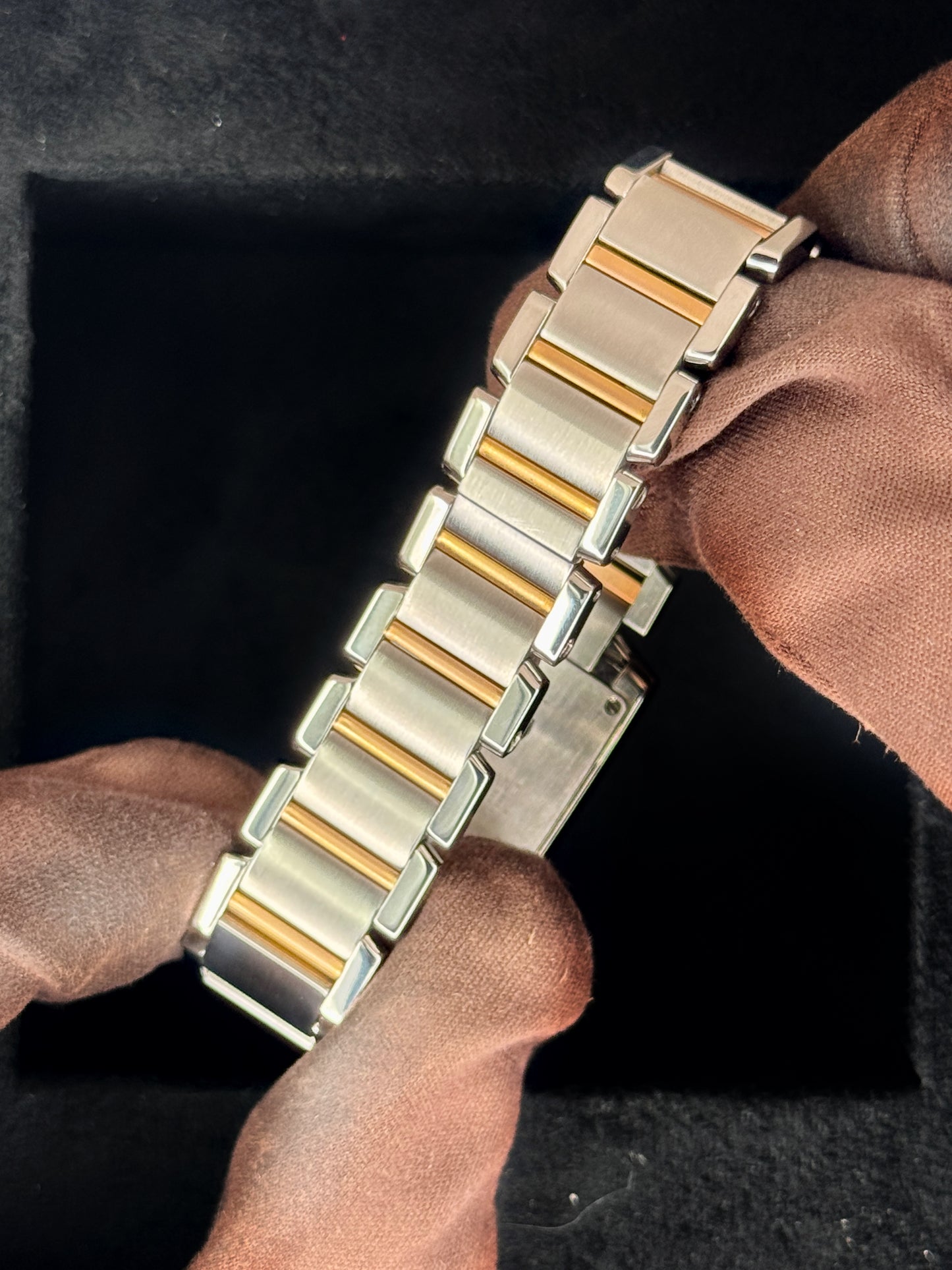 2010 Cartier Tank Francaise 20mm W51027Q4 Two-Tone Mother of Pearl Dial