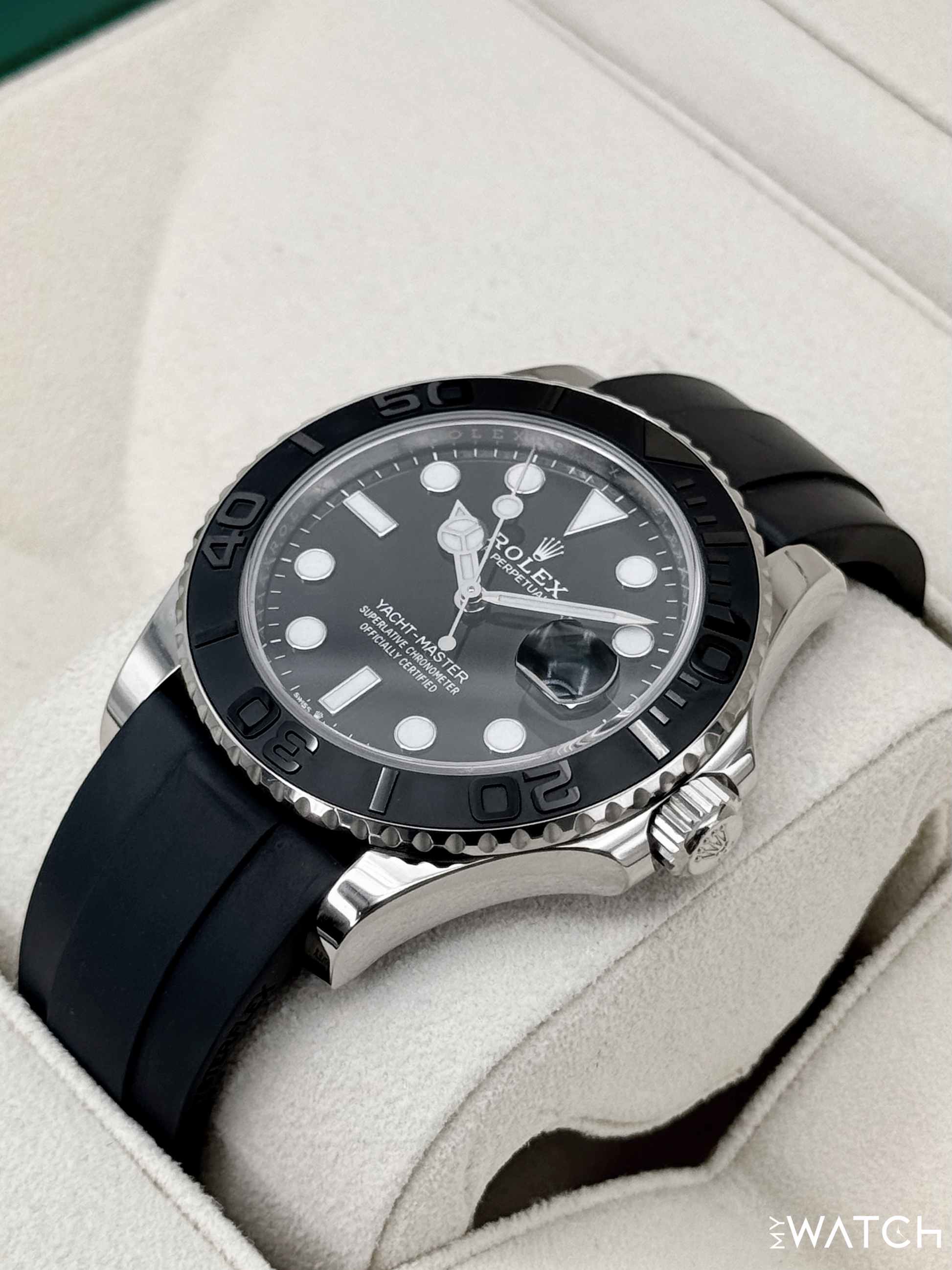 2021 Rolex Yacht-Master 42mm 226659 White Gold Oysterflex Black Dial - MyWatchLLC