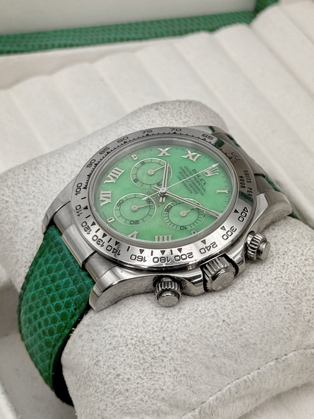 2000 Rolex Daytona 40mm 116519 White Gold Green Dial