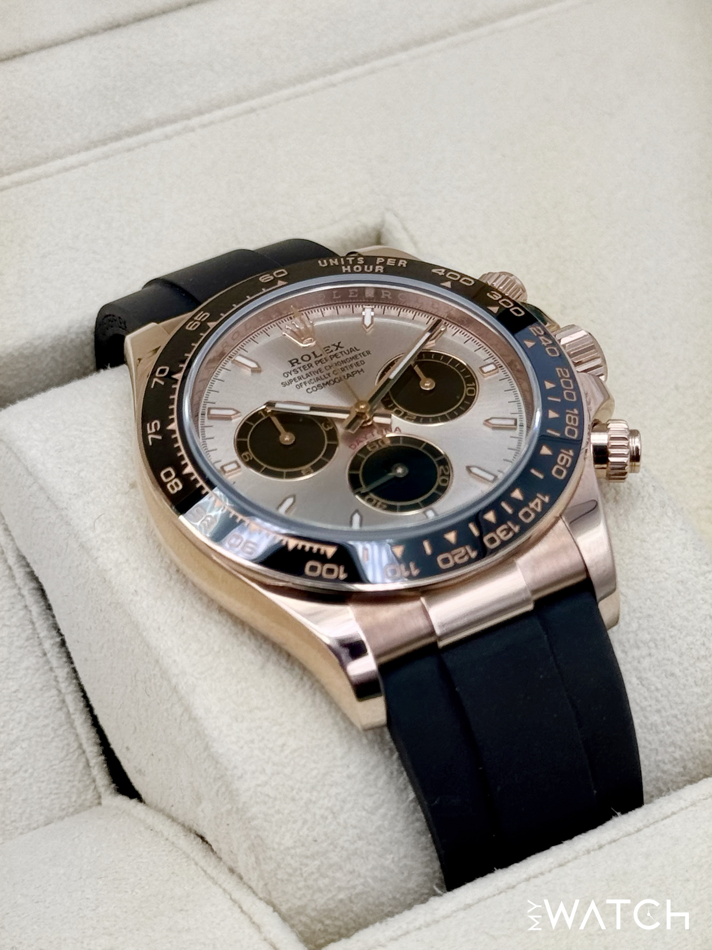 NEW 2025 Rolex Daytona 40mm 126515LN Rose Gold Oysterflex Sundust Dial