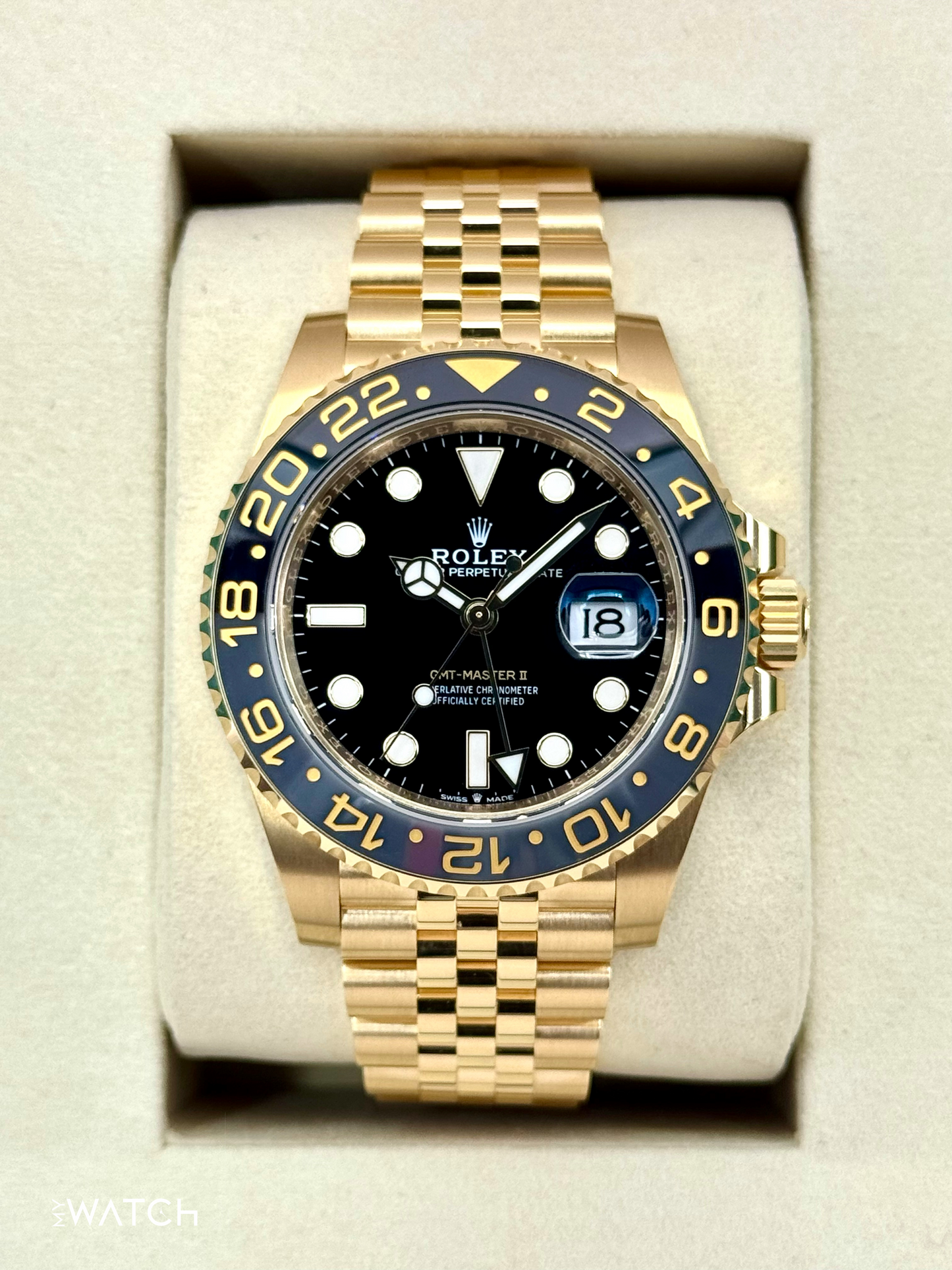 NEW 2025 Rolex GMT-Master II 40mm 126718GRNR Jubilee Black Dial - MyWatchLLC