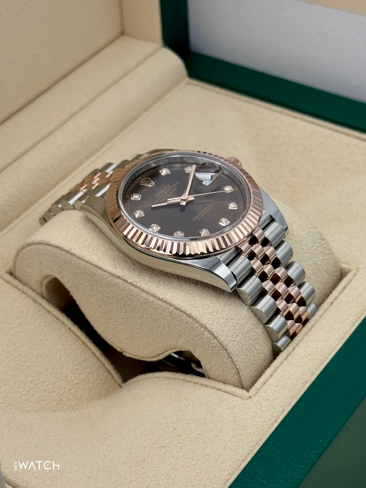 2023 Rolex Datejust 41mm 126331 Two-Tone Jubilee Chocolate Diamond Dial