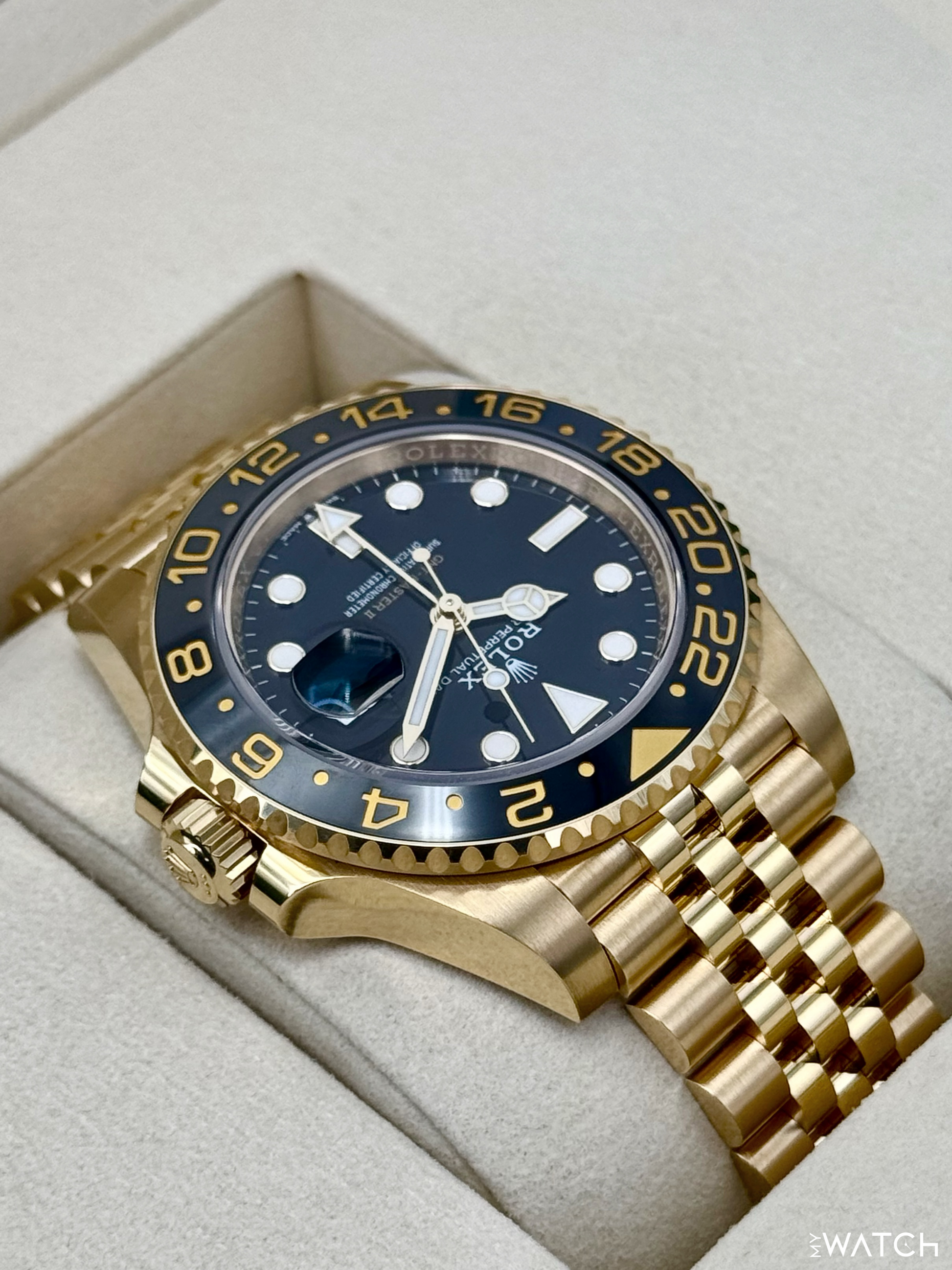 NEW 2026 Rolex GMT-Master II 40mm 126718GRNR Yellow Gold Jubilee Black Dial - MyWatchLLC
