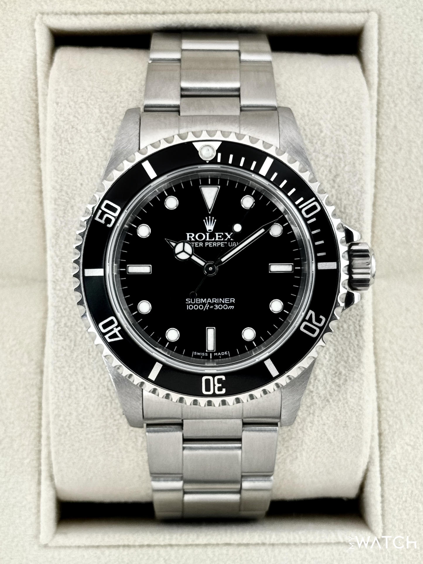 2004 Rolex Submariner 40mm 14060M Stainless Steel Two-Liner Black Dial - MyWatchLLC
