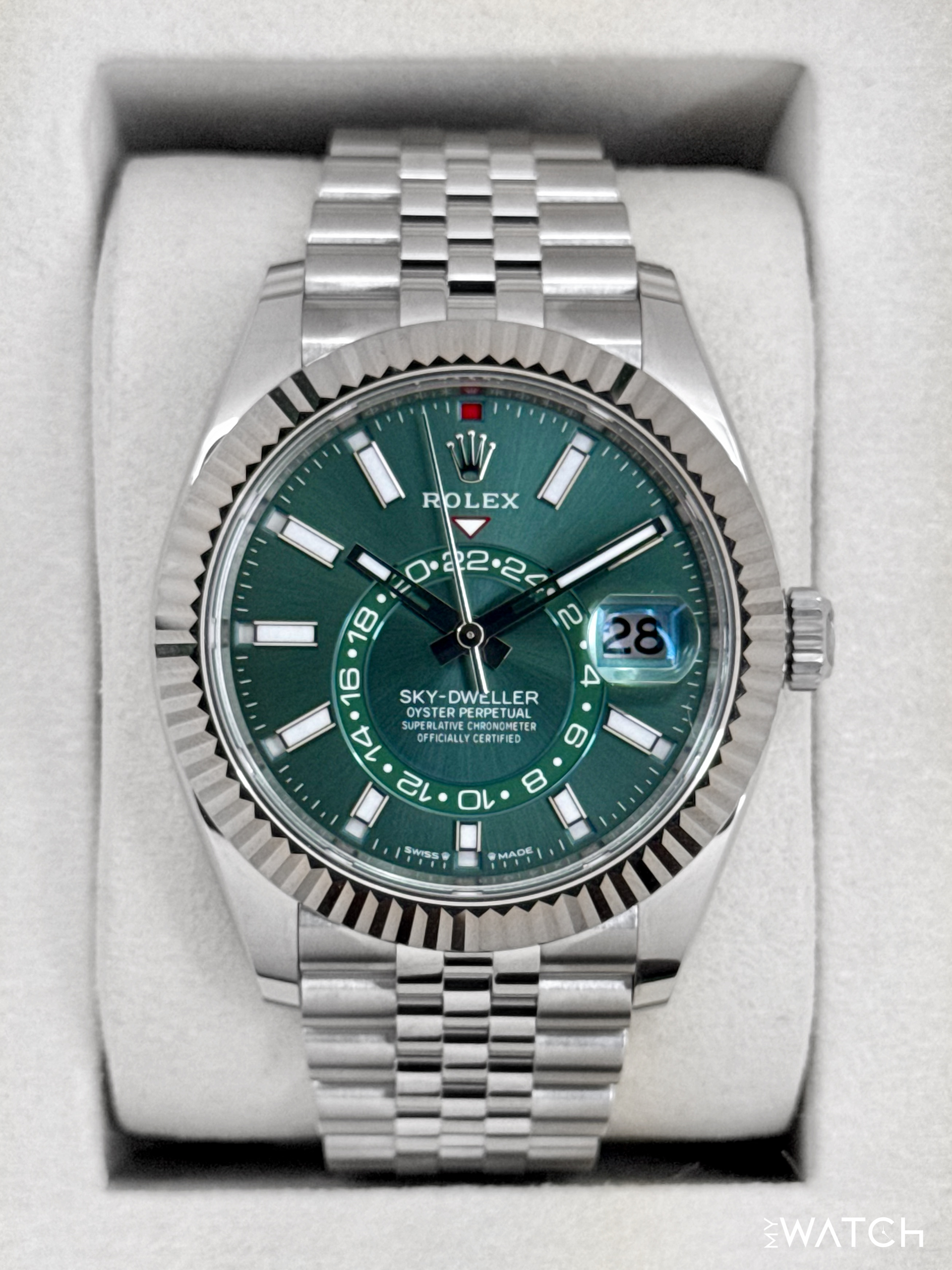 NEW 2026 Rolex Sky-Dweller 42mm 336934 Jubilee Green Dial (STICKERED)
