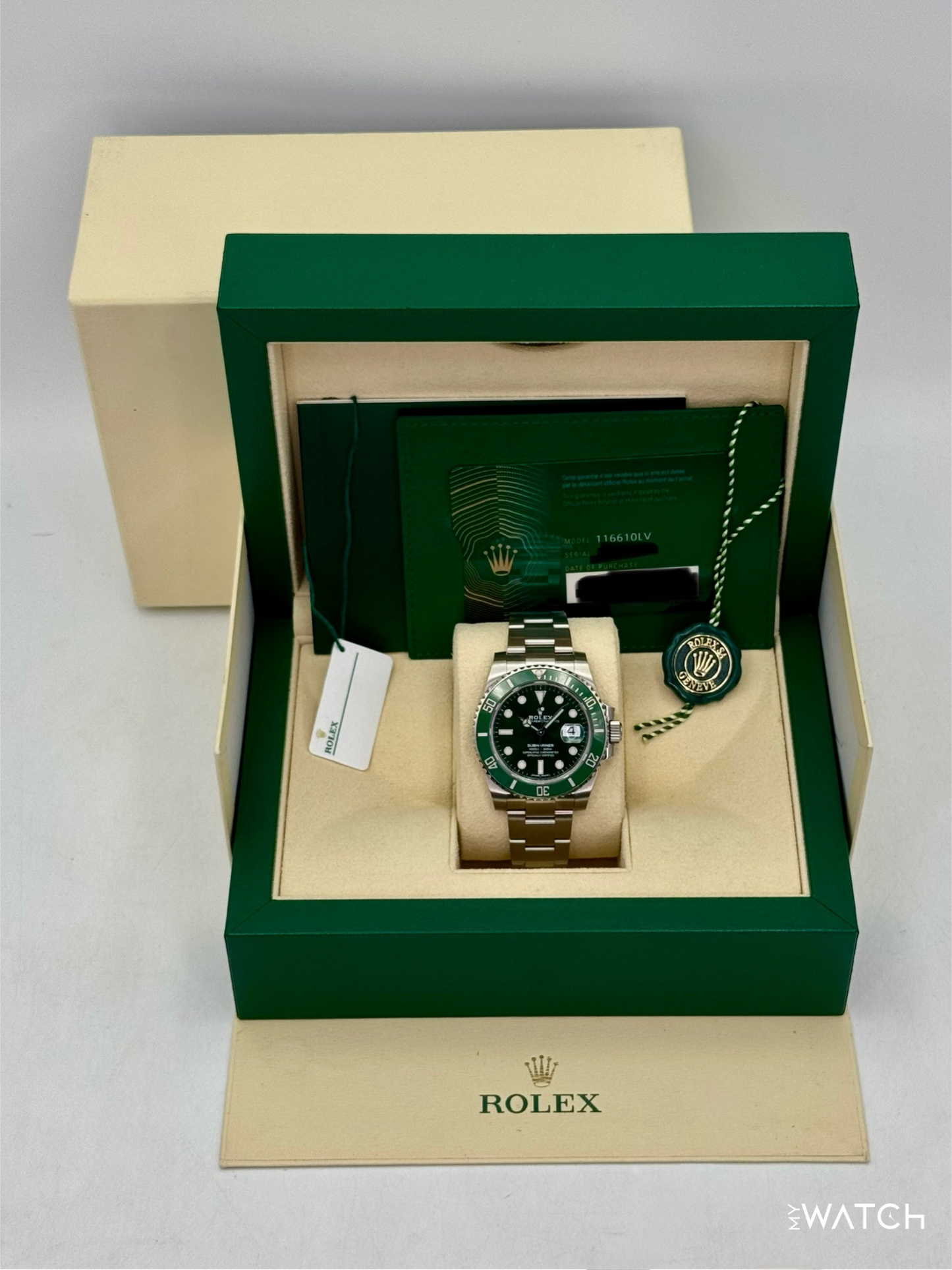 2020 Rolex Submariner “Hulk” 40mm 116610LV Green Dial (Green Card) - MyWatchLLC