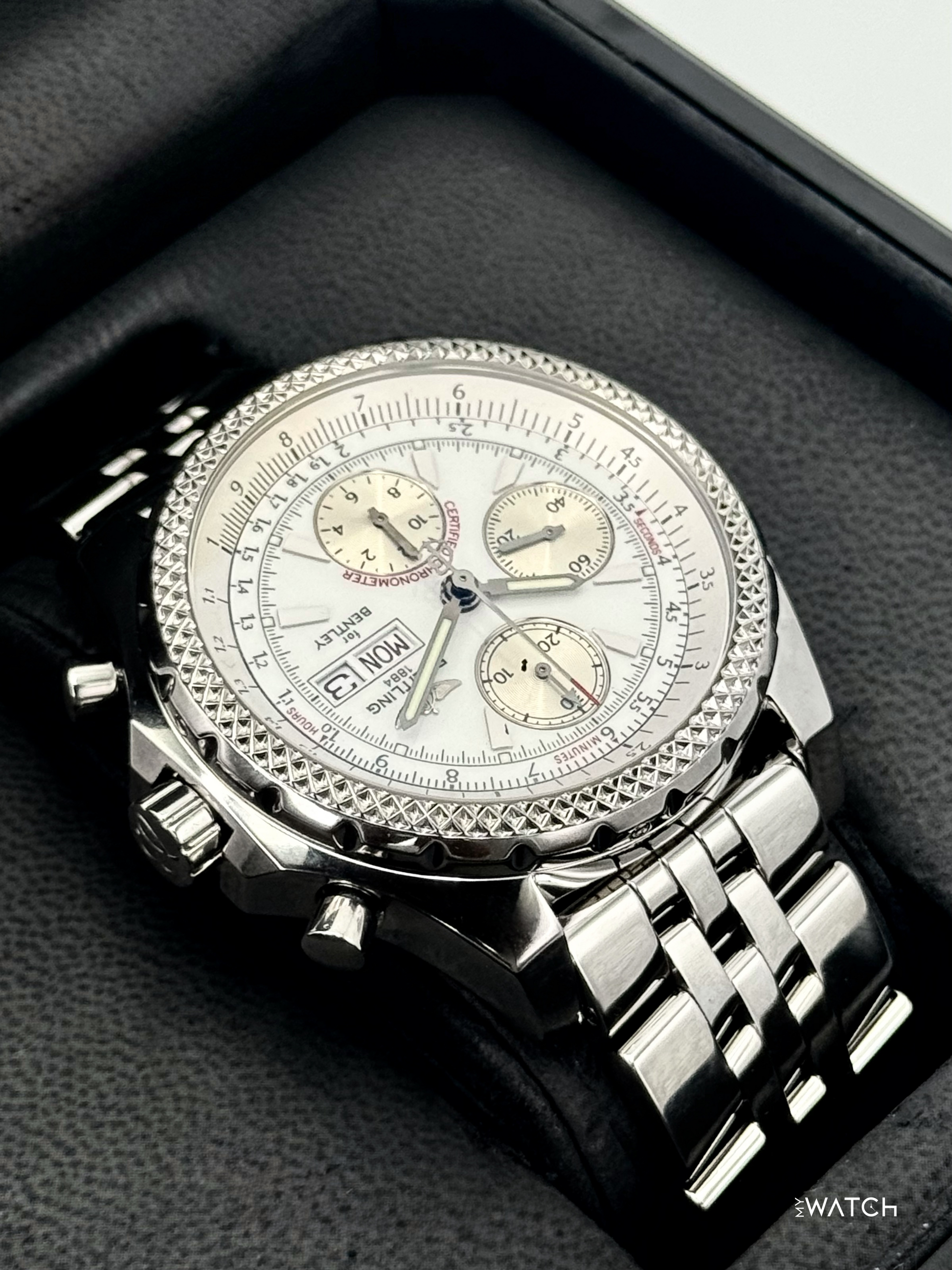 2008 Breitling Bentley Gt 45mm A1336212 Stainless Steel White Dial - MyWatchLLC
