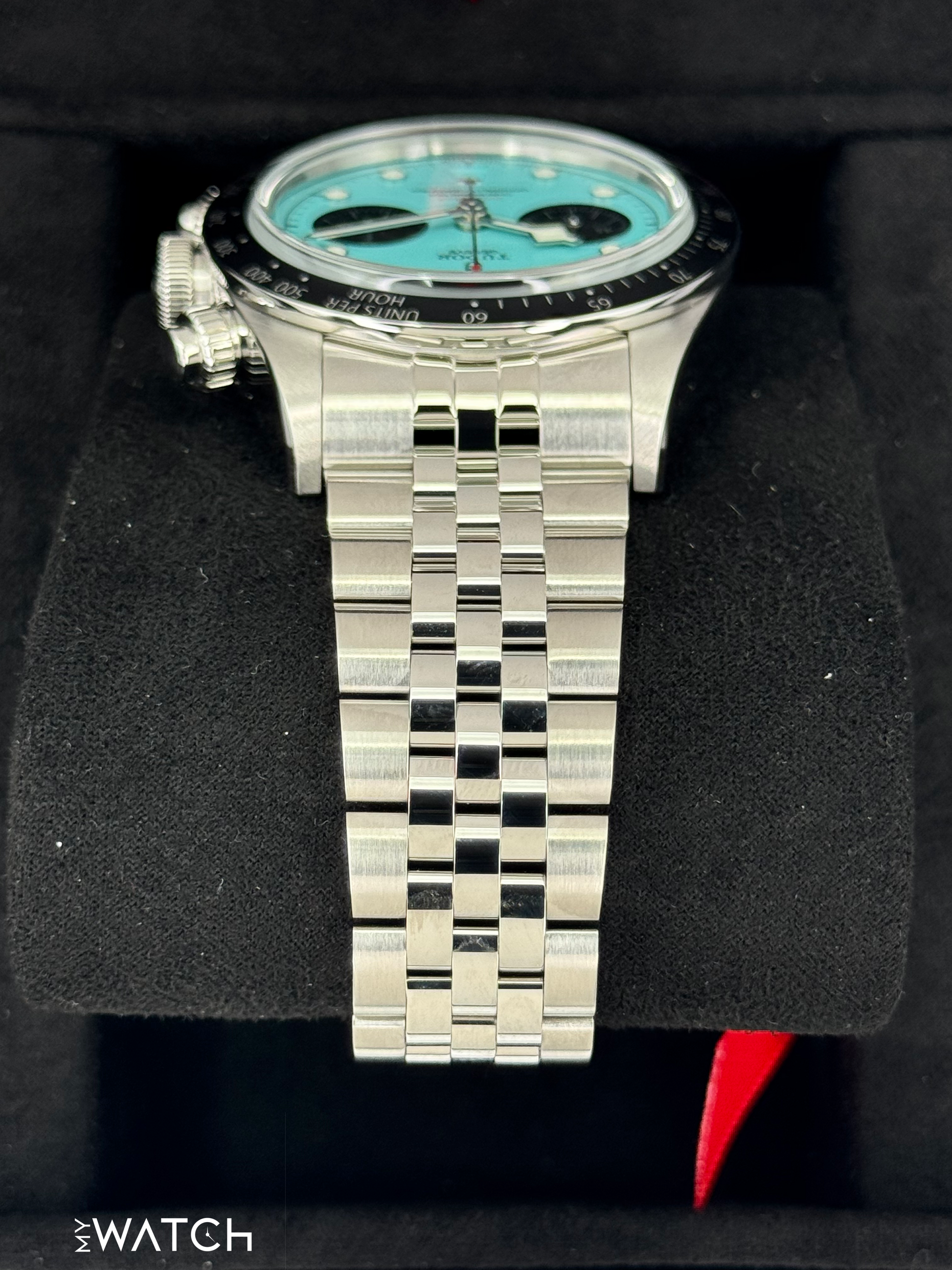 NEW 2025 Tudor Black Bay Chrono 41mm 79360N Flamingo Blue Dial - MyWatchLLC