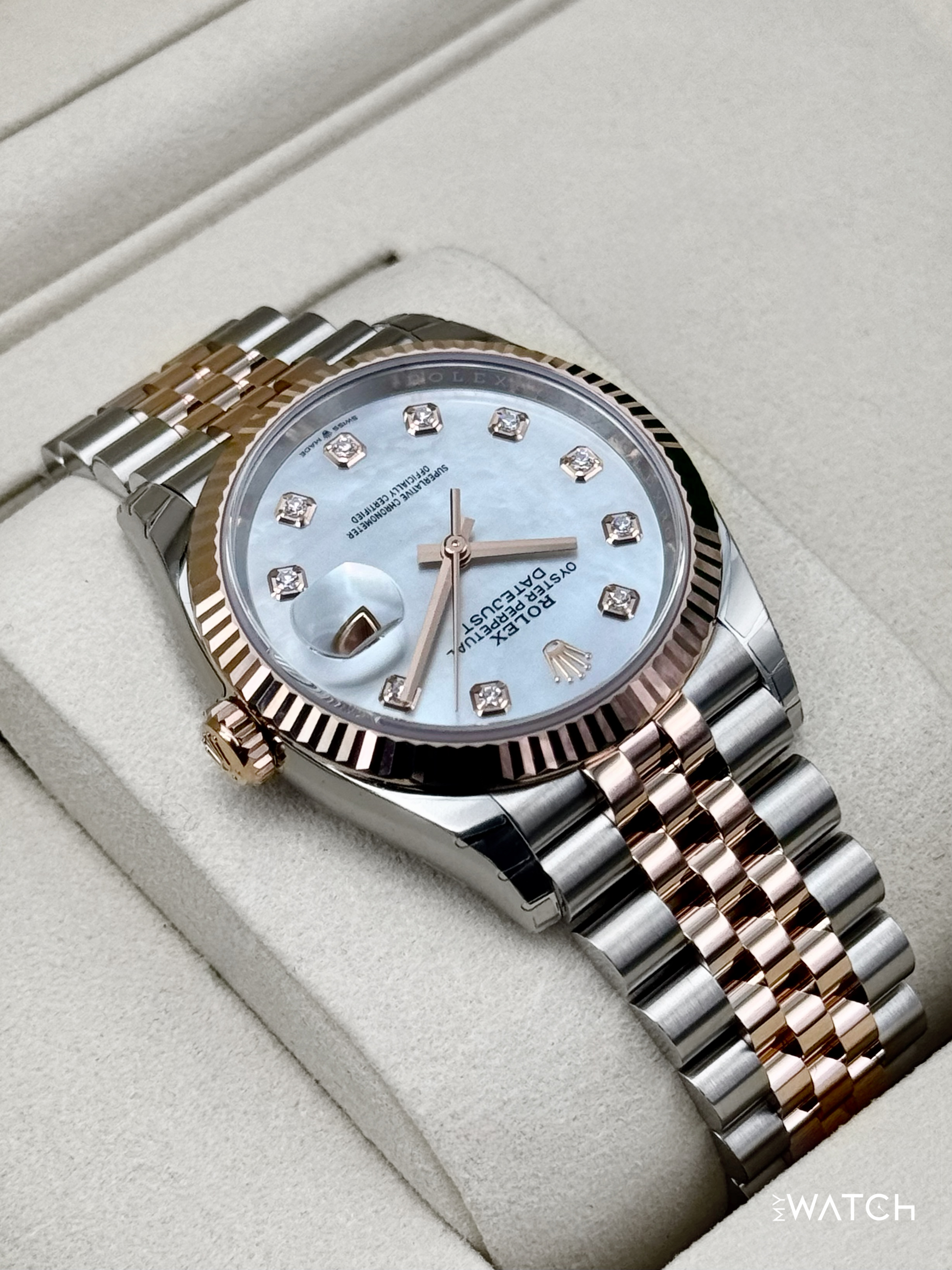 NEW 2026 Rolex Datejust 36mm 126231 Two-Tone MOP Diamond Dial (STICKERED) - MyWatchLLC