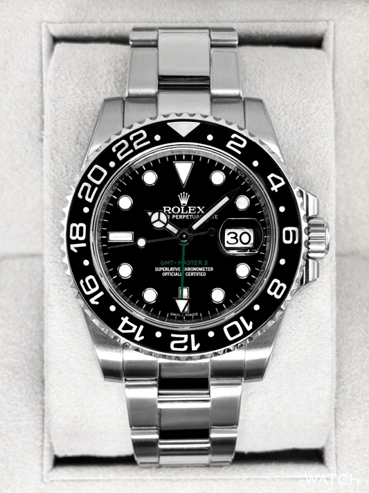 2016 Rolex GMT-Master II 40mm 116710LN Stainless Steel Black Dial