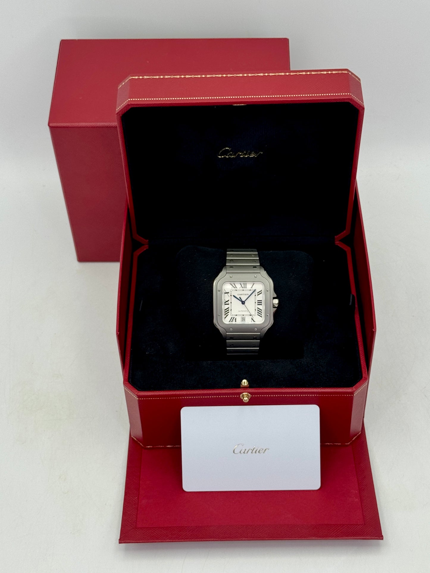 2025 Cartier Santos De Cartier 39.8mm WSSA0089 Titanium White Dial
