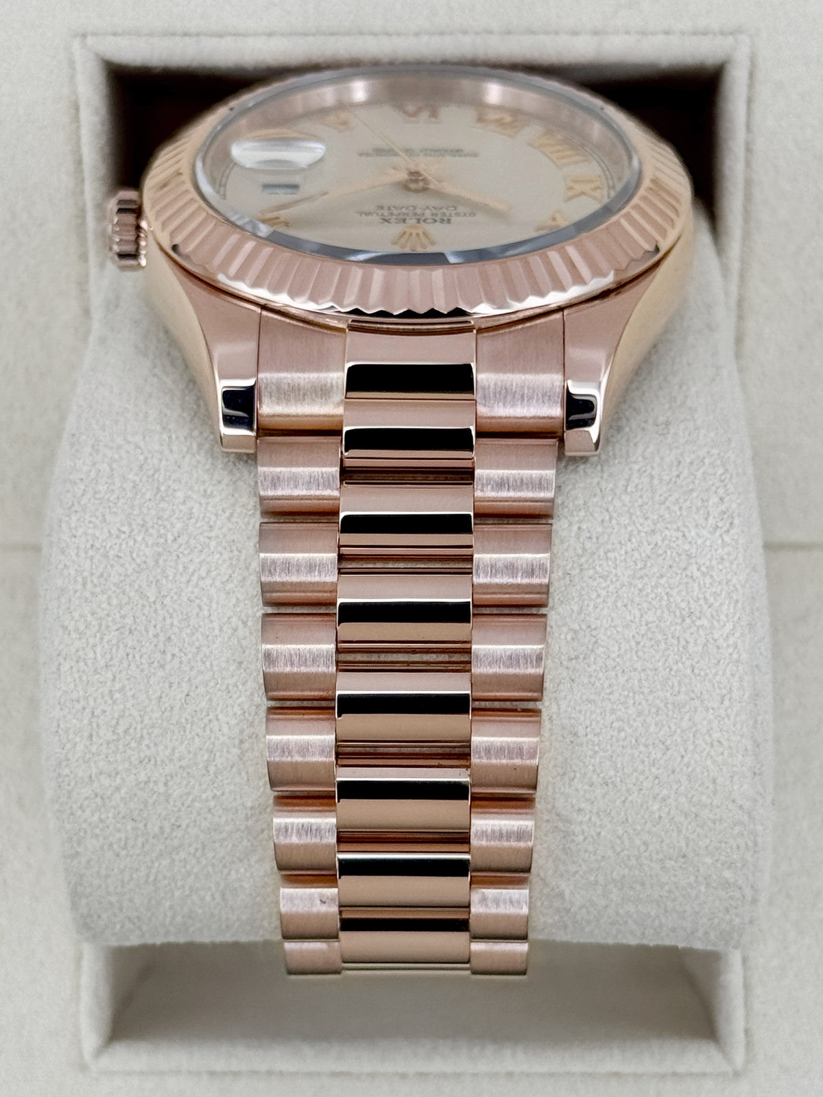 2016 Rolex Day-Date II 41mm 218235 Presidential 18kt Rose Gold Ivory White Dial