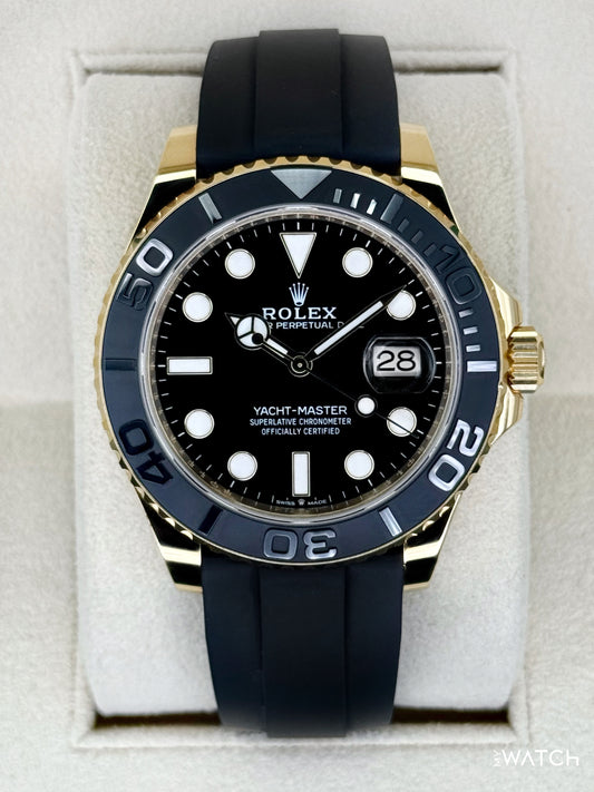 2025 Rolex Yacht-Master 42mm 226658 Yellow Gold Oysterflex Black Dial - MyWatchLLC