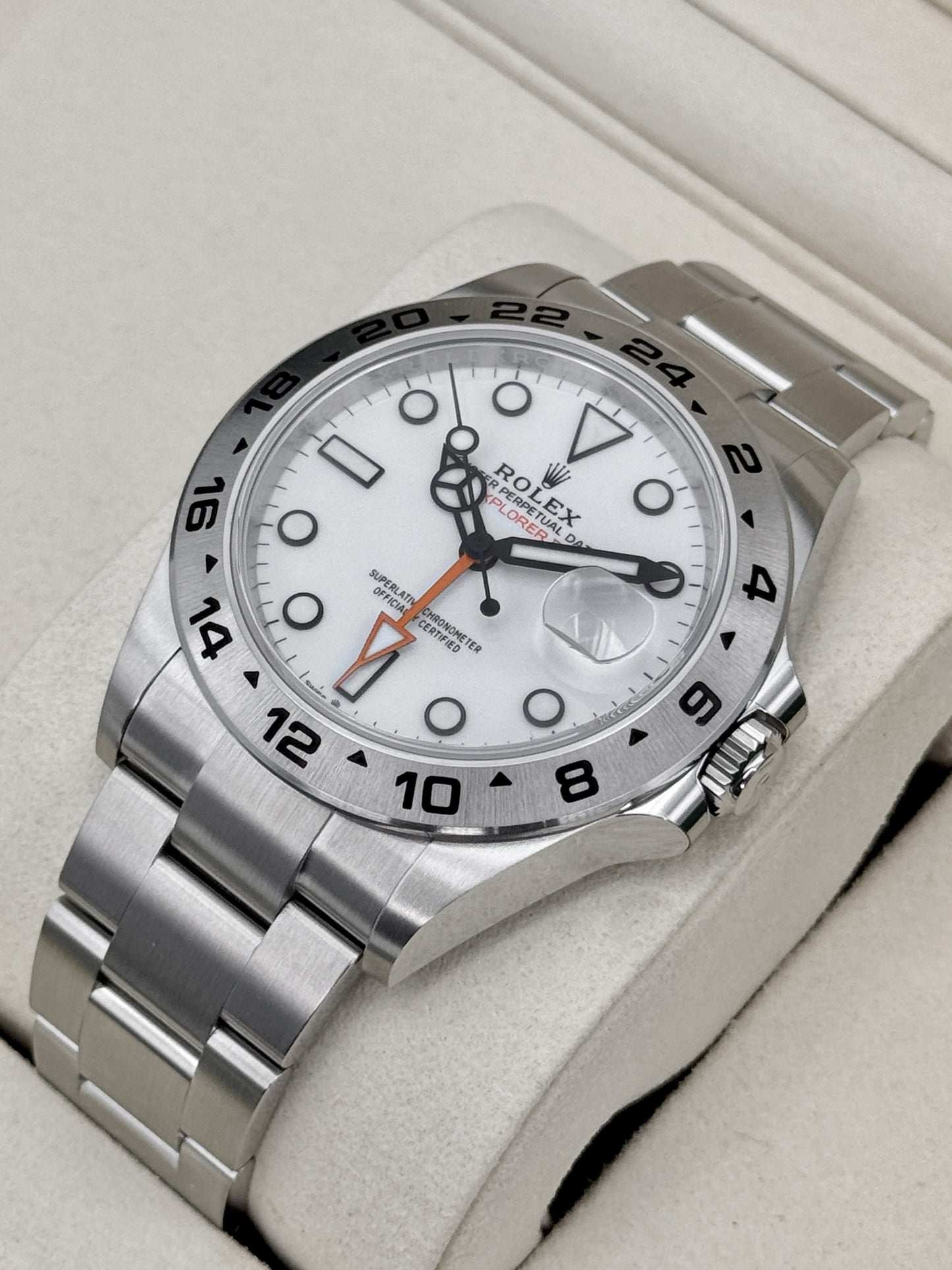 NEW 2026 Rolex Explorer II 42mm 226570 Stainless Steel Polar White Dial (NEW STYLE CARD)