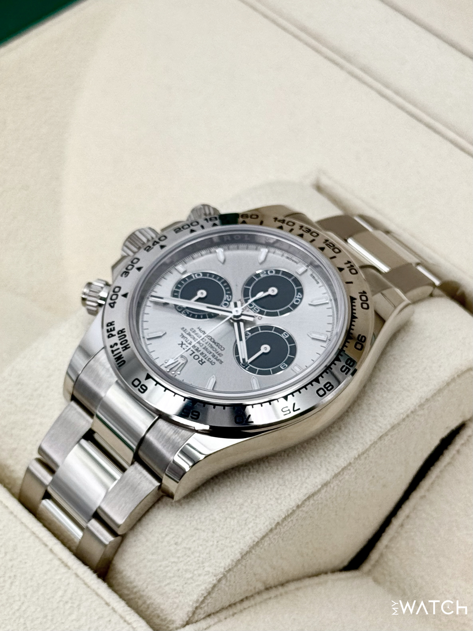 2025 Rolex Daytona 40mm 126509 White Gold Silver Ghost Dial - MyWatchLLC
