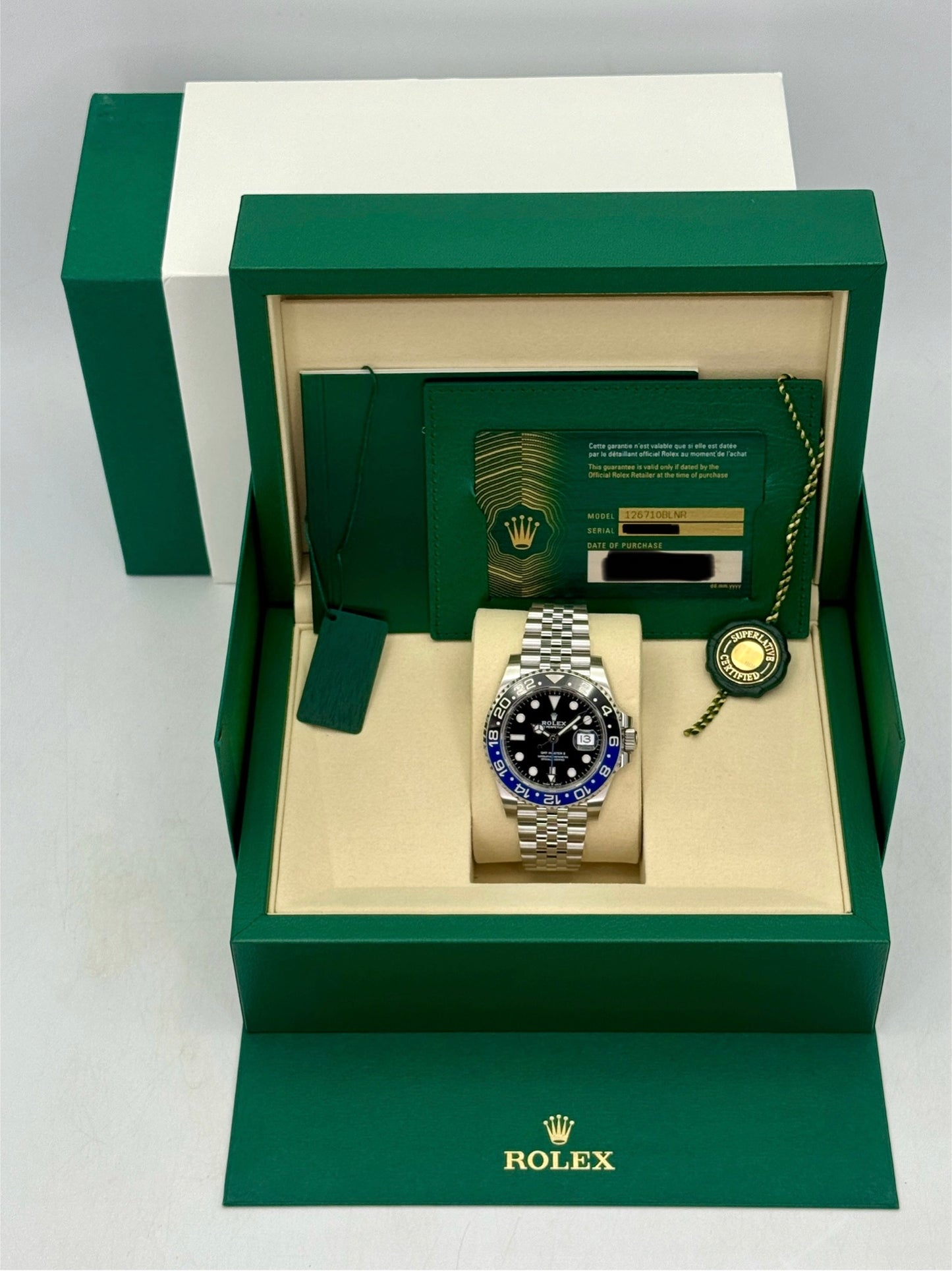 NEW 2026 Rolex GMT-Master II "Batgirl" 40mm 126710BLNR Jubilee (NEW STYLE CARD)