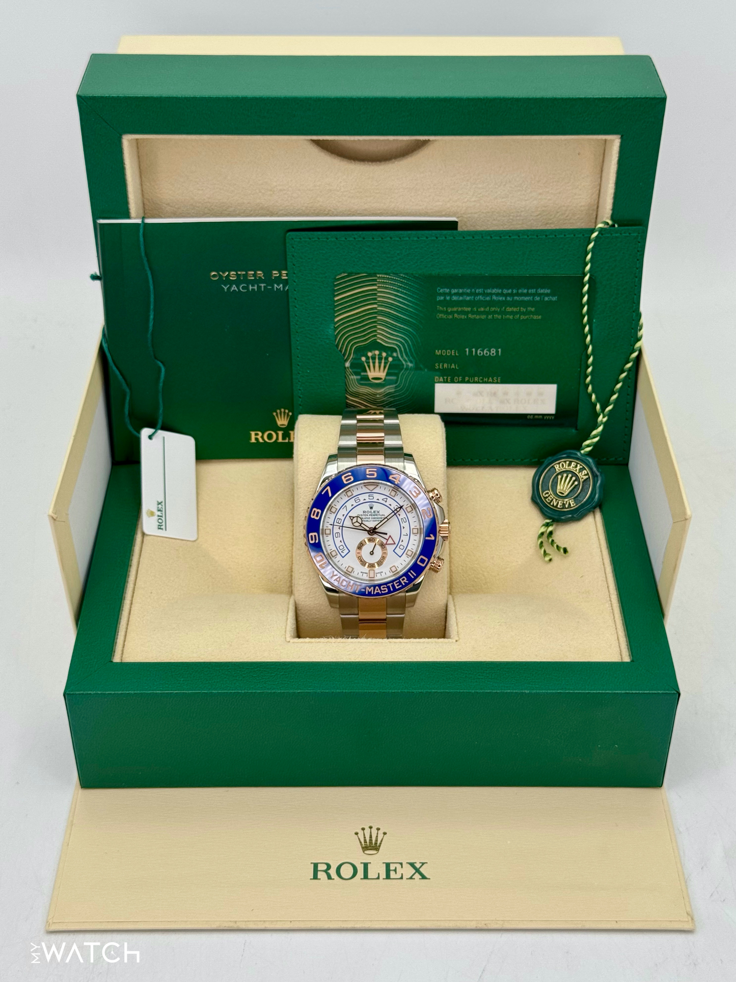 2020 Rolex Yacht-Master II 44mm 116681 Two-Tone White Dial