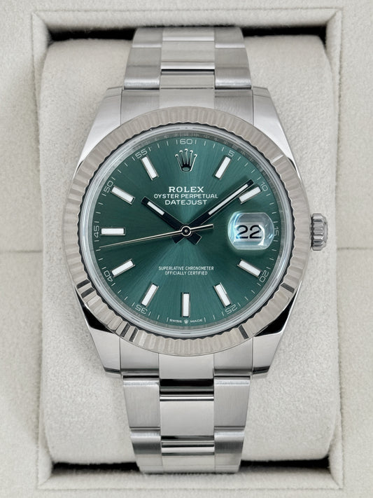 2025 Rolex Datejust 41mm 126334 Stainless Steel Oyster Green Dial