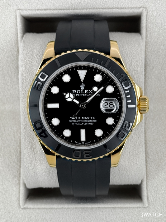 2022 Rolex Yacht-Master 42mm 226658 Gold Oysterflex Black Dial - MyWatchLLC