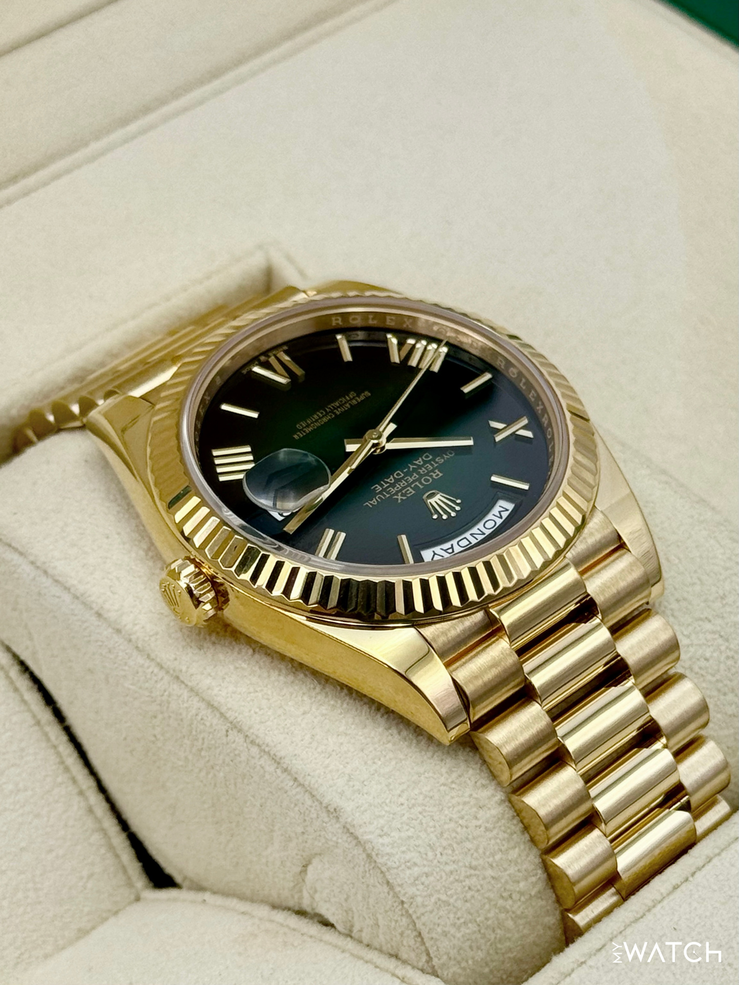 2025 Rolex Day-Date 40mm 228238 Presidential Green Ombre Dial