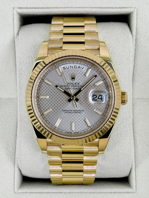 2016 Rolex Day-Date 40mm 228238 Presidential Silver Motif Dial