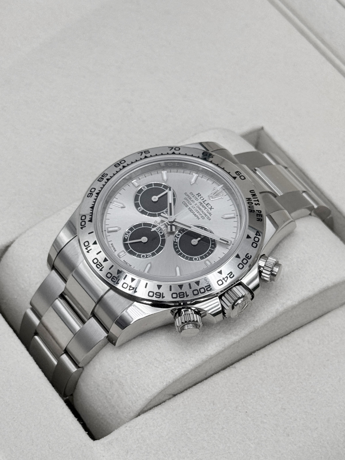 2026 Rolex Daytona 40mm 126509 White Gold Silver Ghost Dial