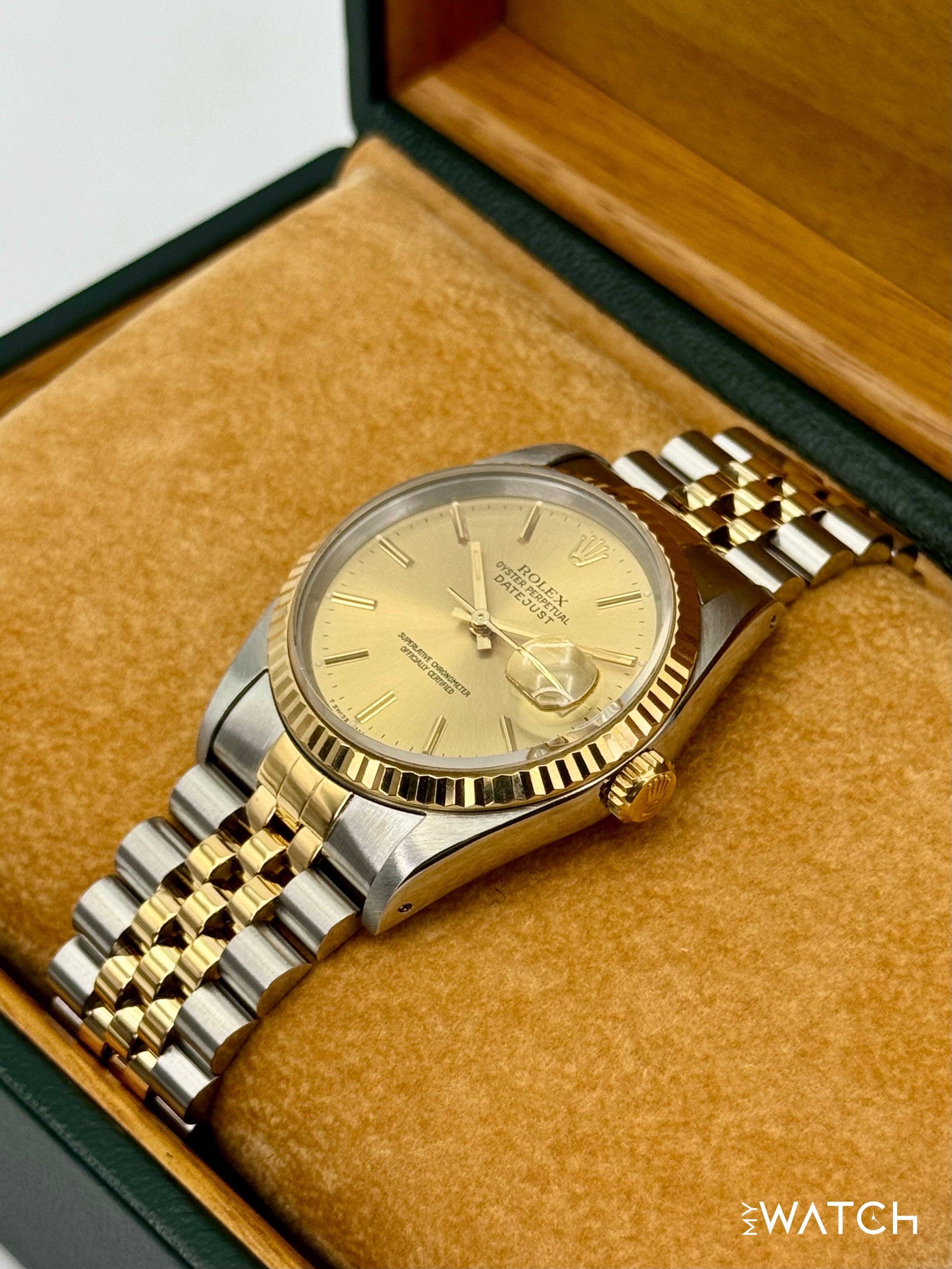 1991 Rolex Datejust 36mm 16233 Two-Tone Jubilee Champagne Dial - MyWatchLLC