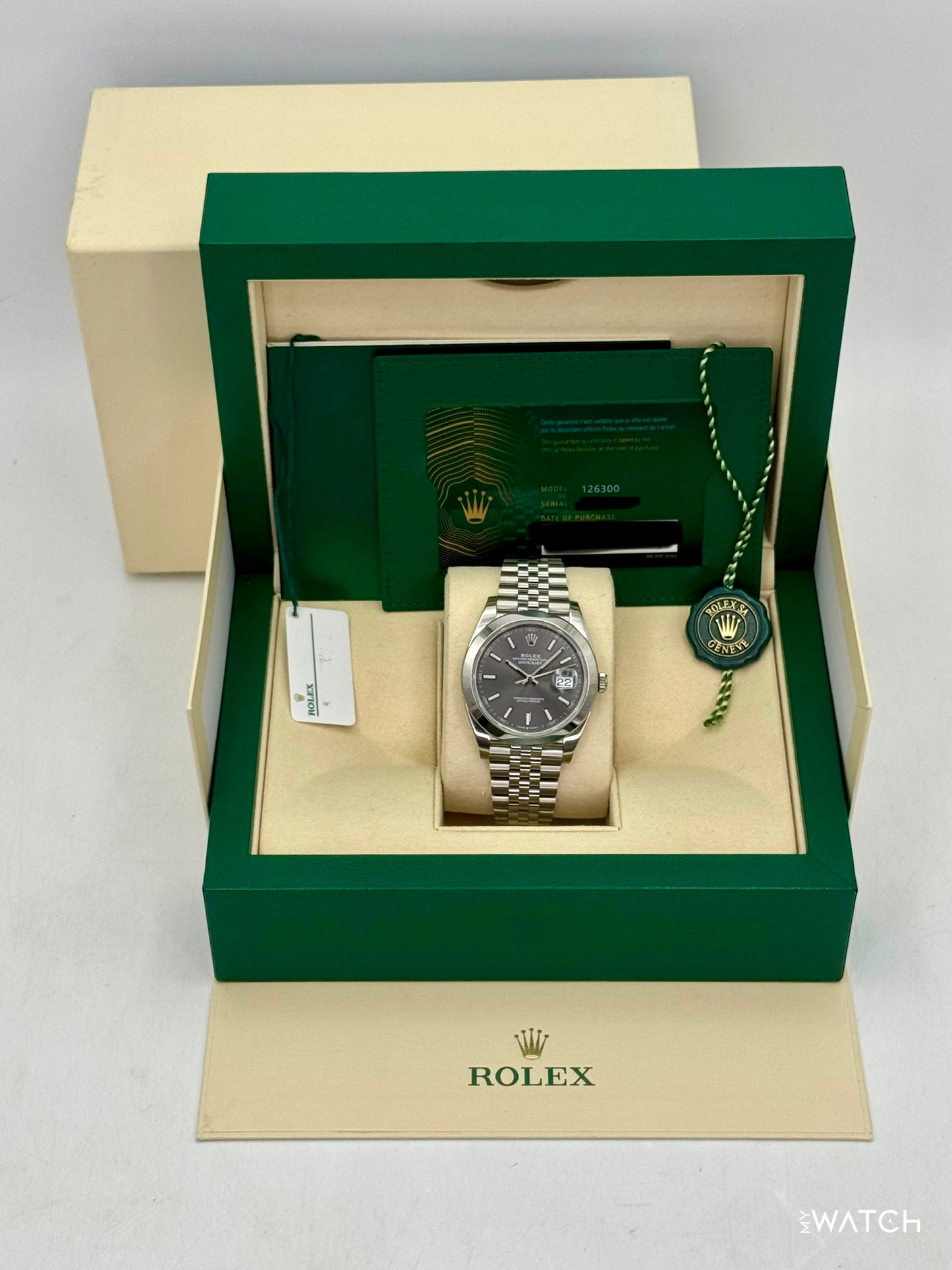 2024 Rolex Datejust 41mm 126300 Stainless Steel Jubilee Rhodium Dial - MyWatchLLC