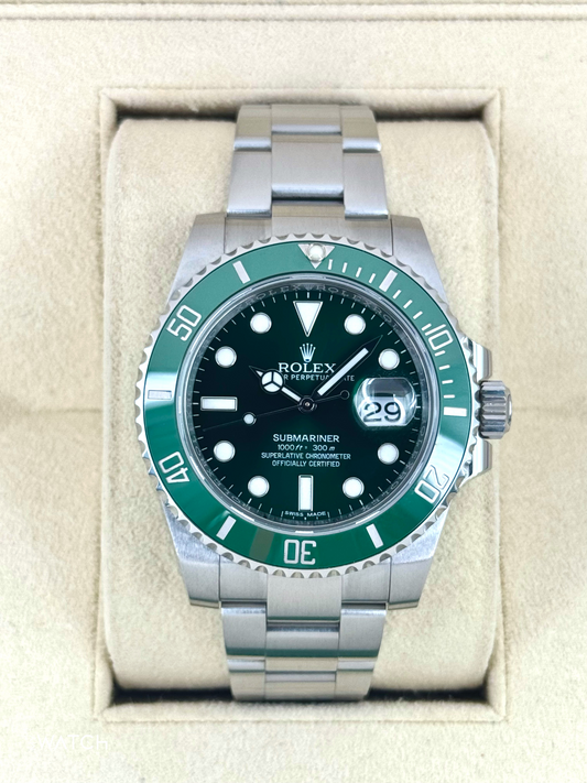 2016 Rolex Submariner “Hulk” 40mm 116610LV Green Dial