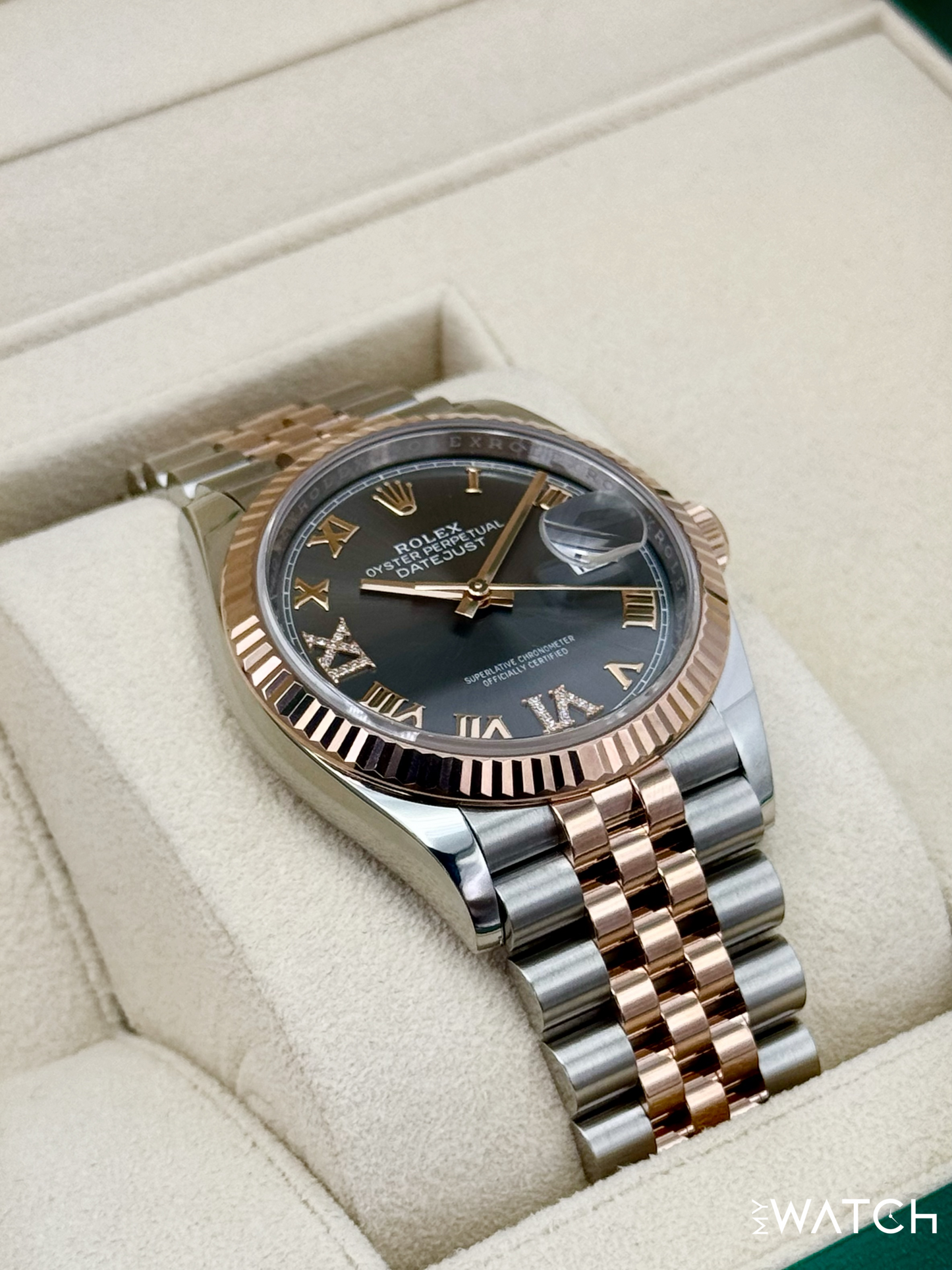 2023 Rolex Datejust 36mm 126231 Two-Tone Jubilee Slate Rhodium Diamond Dial