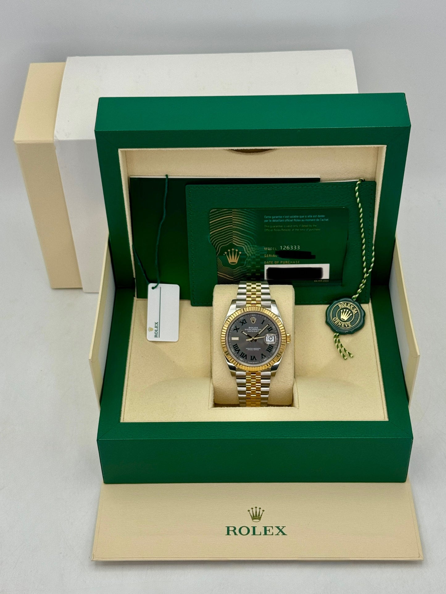 2021 Rolex Datejust 41mm 126333 Two-Tone Jubilee Wimbledon Dial