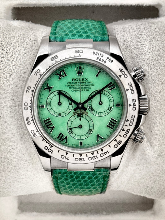 2000 Rolex Daytona 40mm 116519 White Gold Green Dial