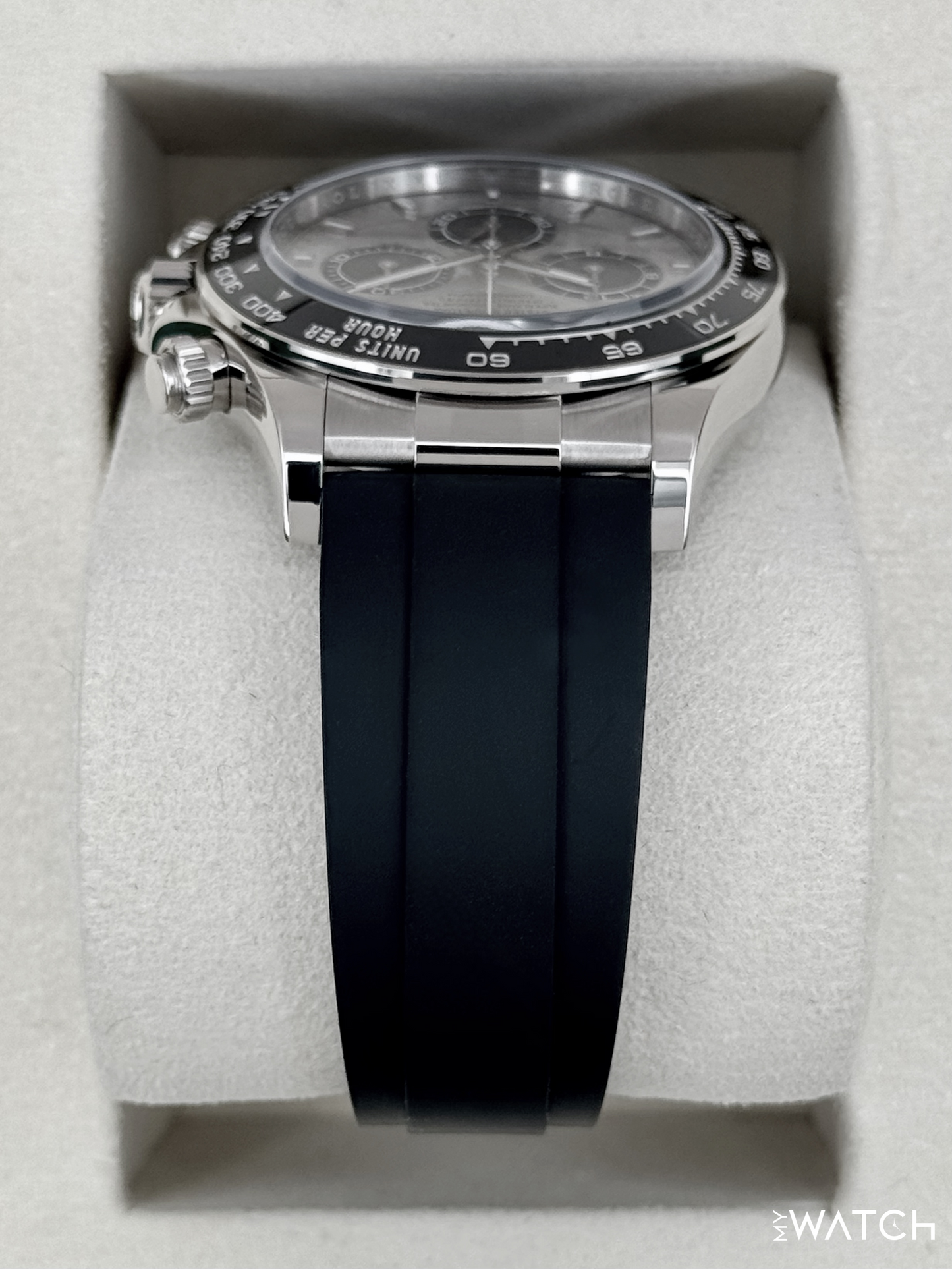 2025 Rolex Daytona 40mm 126519LN White Gold Oysterflex Silver Ghost Dial - MyWatchLLC