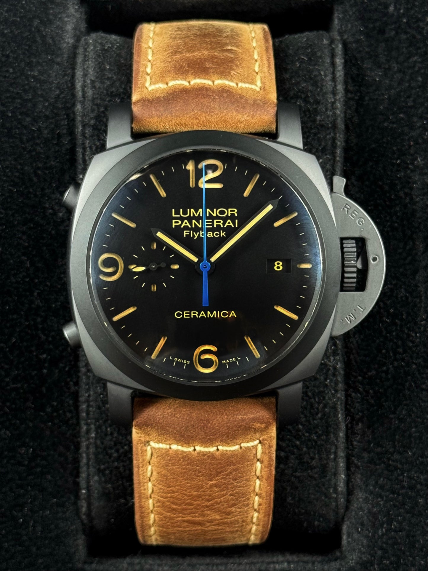 2016 Panerai Luminor 1950 3 Days 44mm PAM00580 Ceramic Black Dial