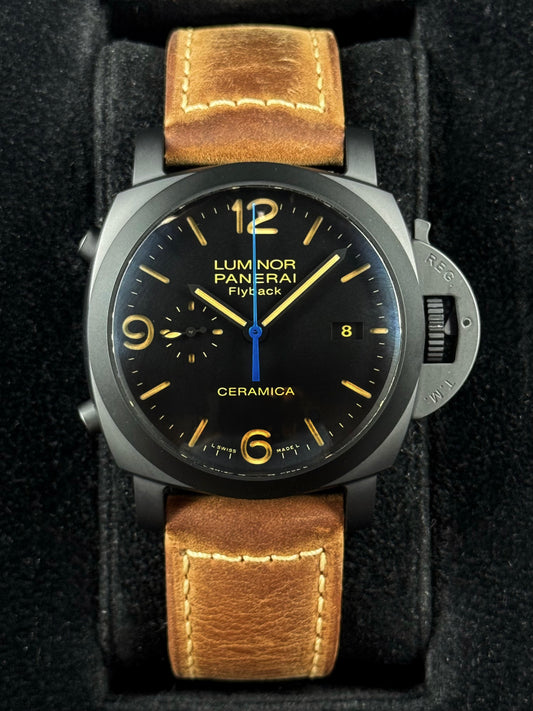 2016 Panerai Luminor 1950 3 Days 44mm PAM00580 Ceramic Black Dial