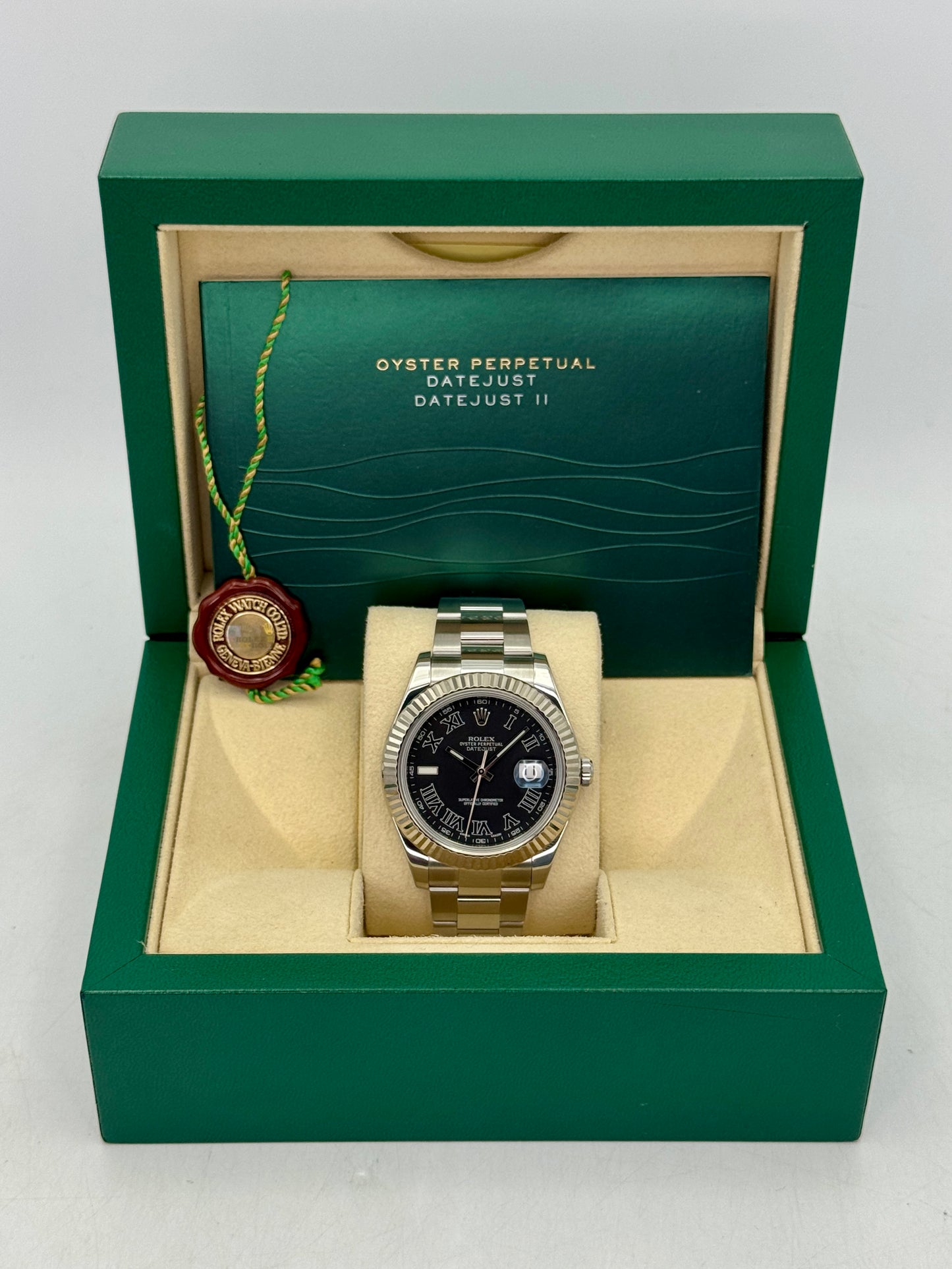 2003 Rolex Datejust II 41mm 116334 Stainless Steel Oyster Black Dial