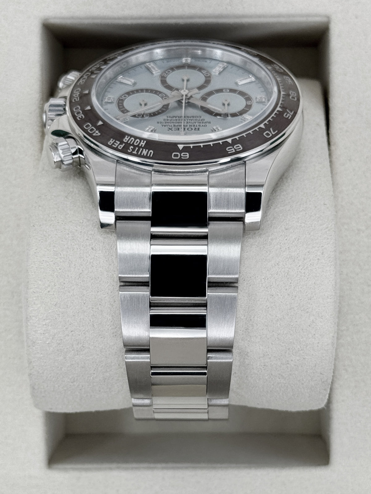NEW 2026 Rolex Daytona 40mm 126506 Platinum Ice-Blue Diamond Baguette Dial (NEW STYLE CARD)