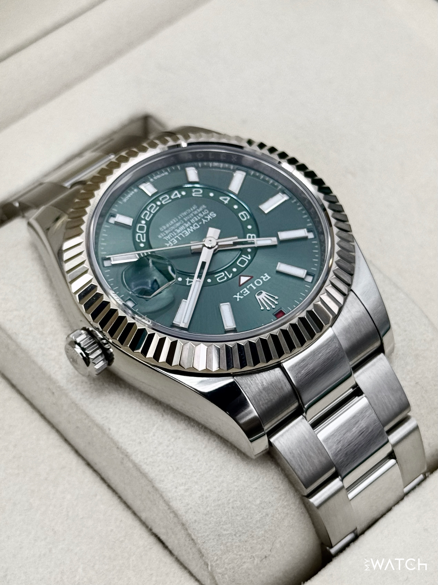 2025 Rolex Sky-Dweller 42mm 336934 Oyster Green Dial - MyWatchLLC